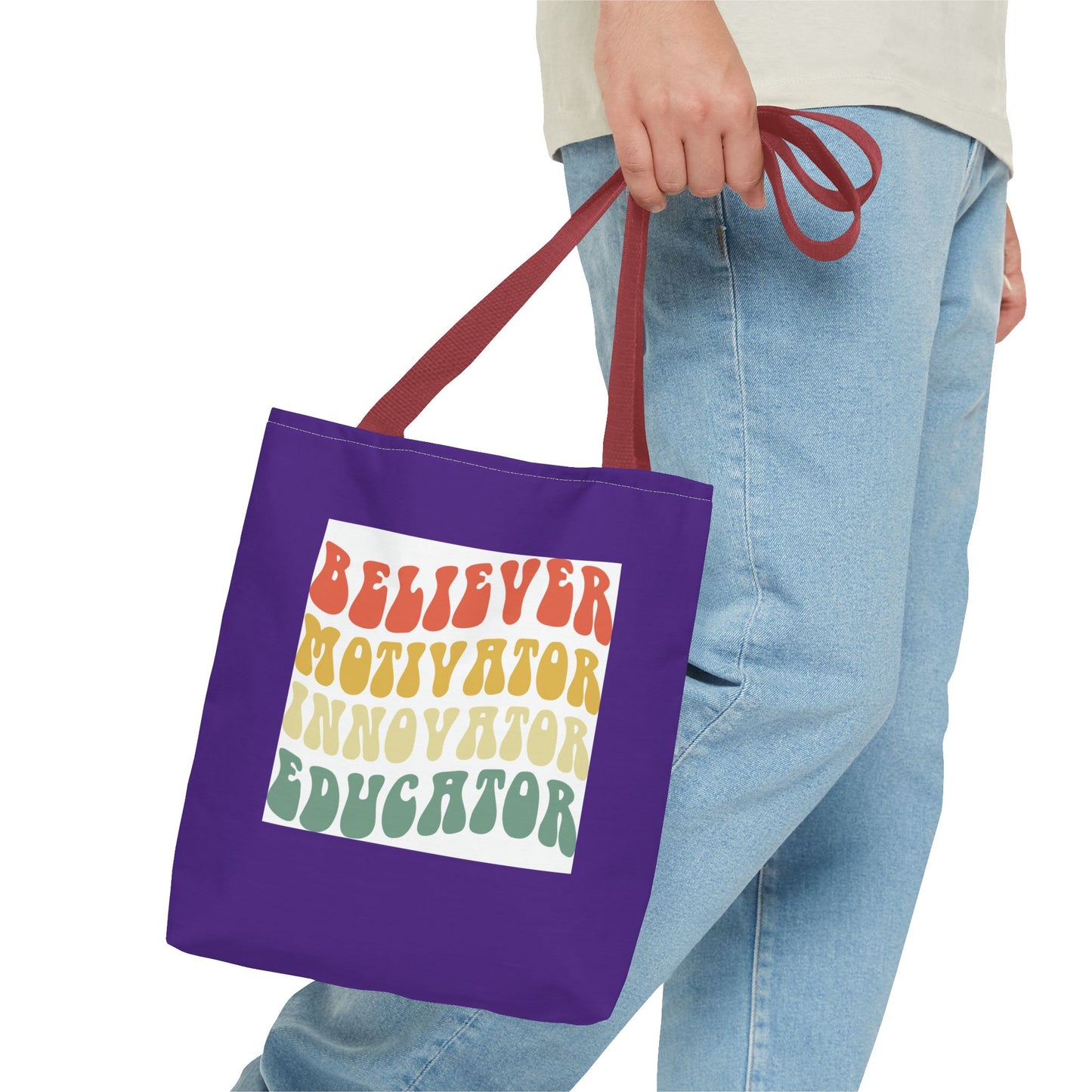 Believer Motivator Innovator Educator Tote Bag (AOP)