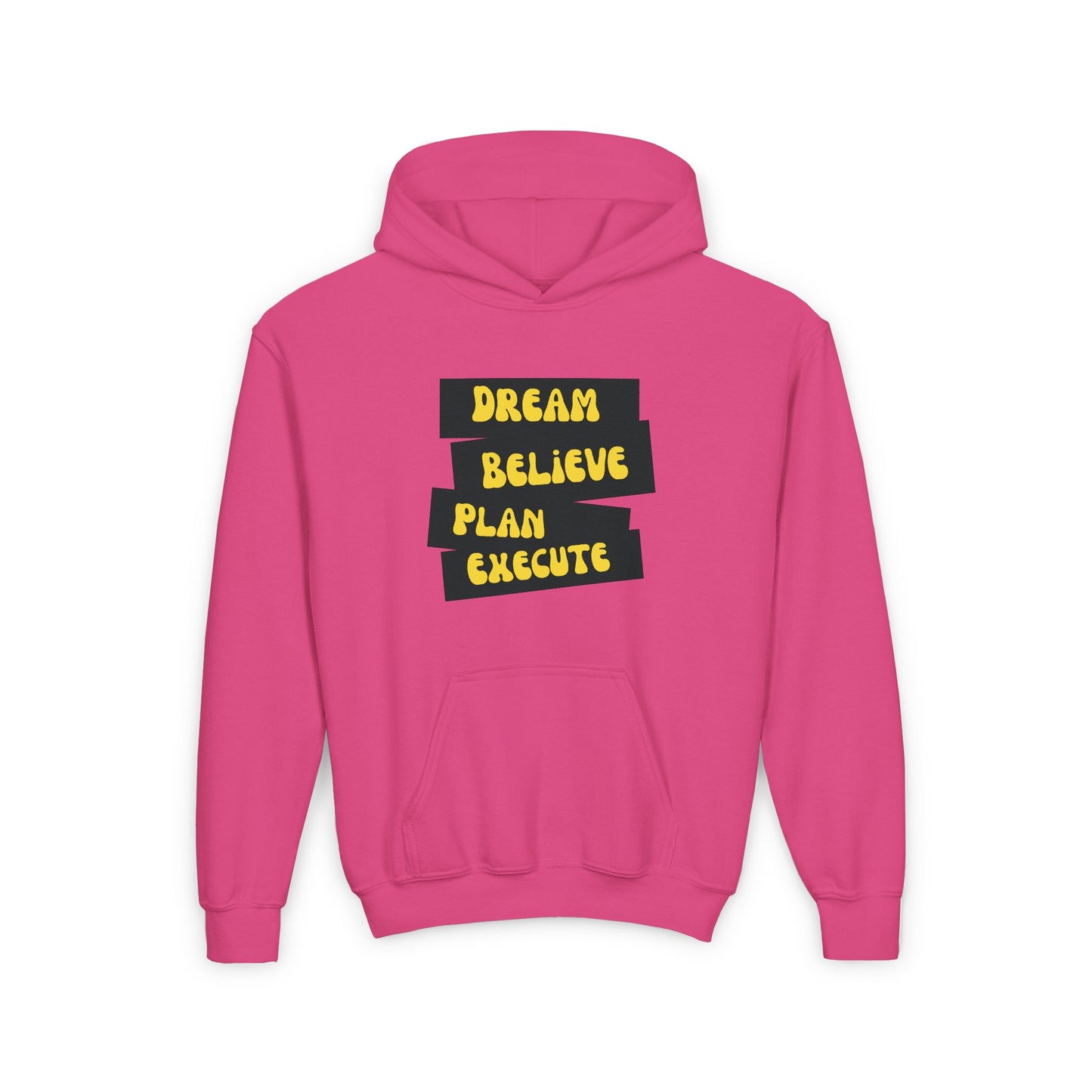 Dream Believe Plan Execute Youth Heavy Blend Hooded Sweatshirt