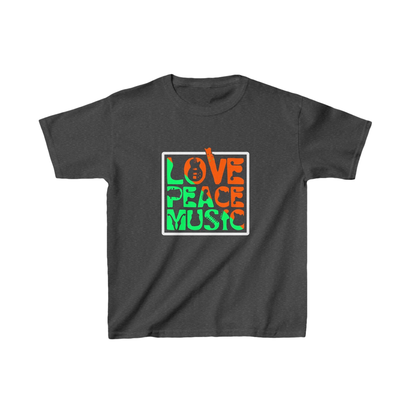 Love Peace Music Kids Heavy Cotton™ Tee
