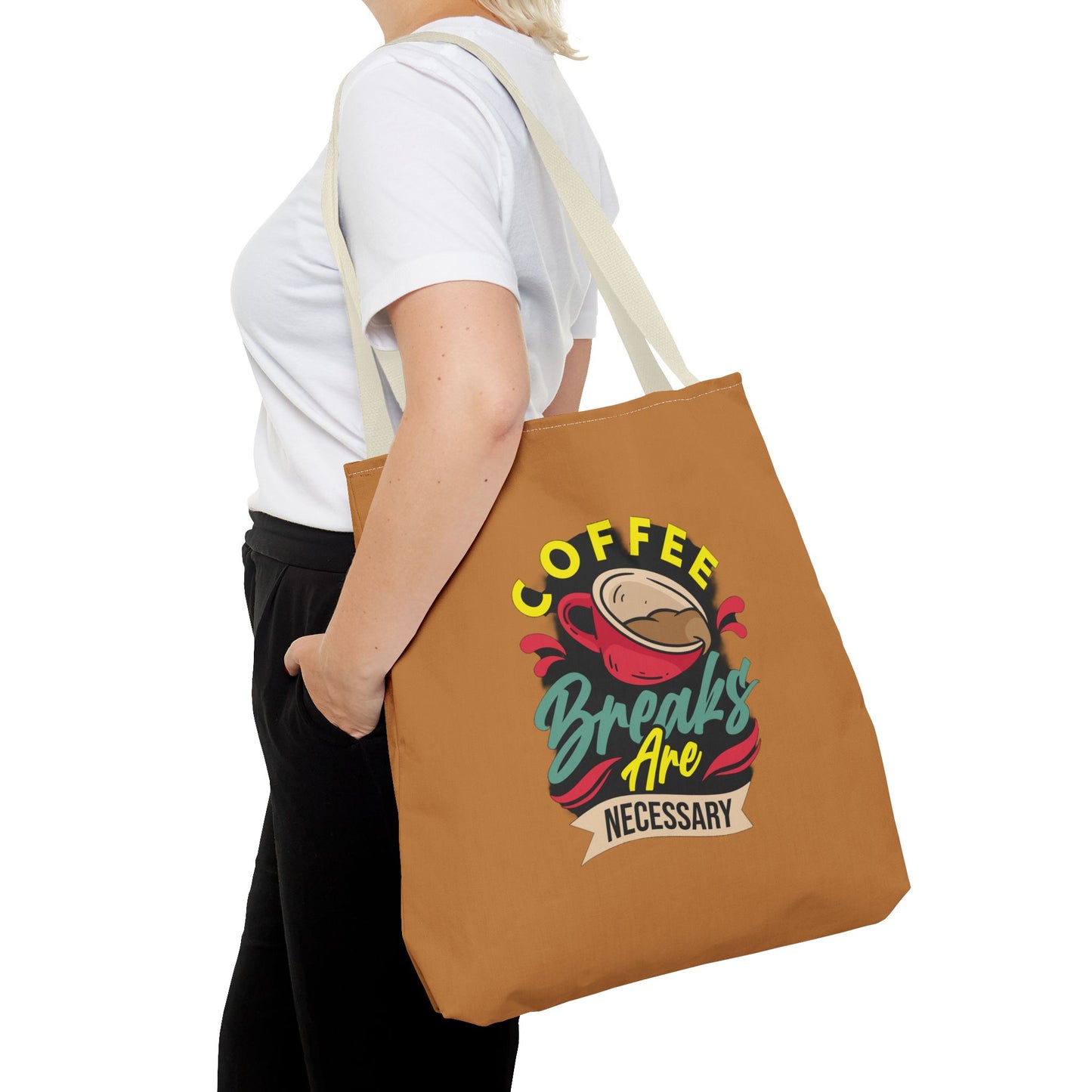 Coffee Breaks Are Necessary Tote Bag (AOP)