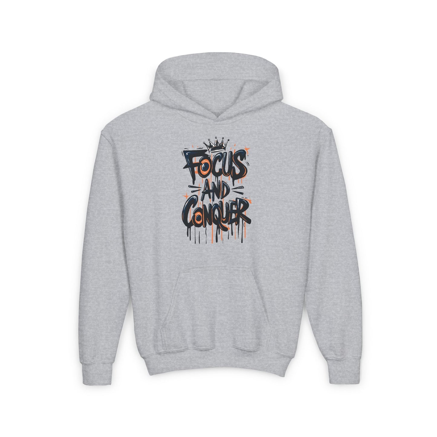 Focus And Conquer Youth Heavy Blend Hooded Sweatshirt