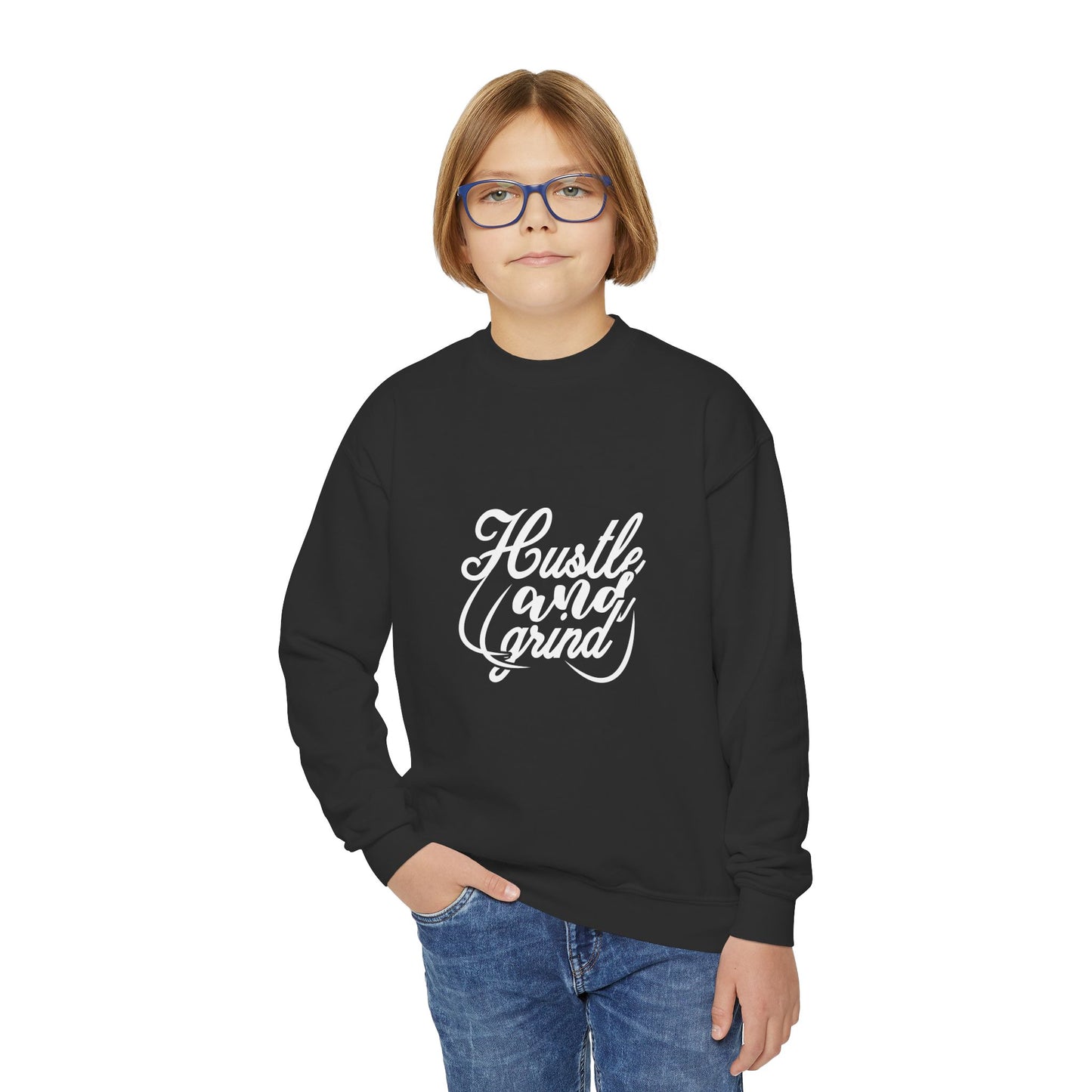 Hustle And Grind Youth Crewneck Sweatshirt