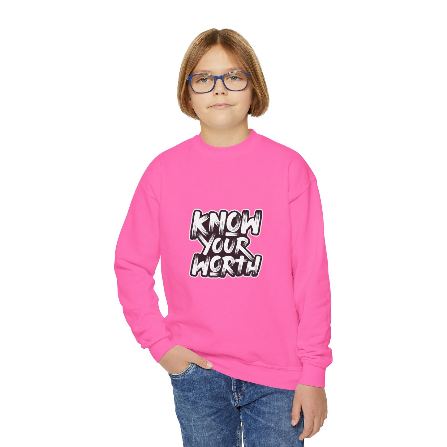 Know Your Worth Youth Crewneck Sweatshirt