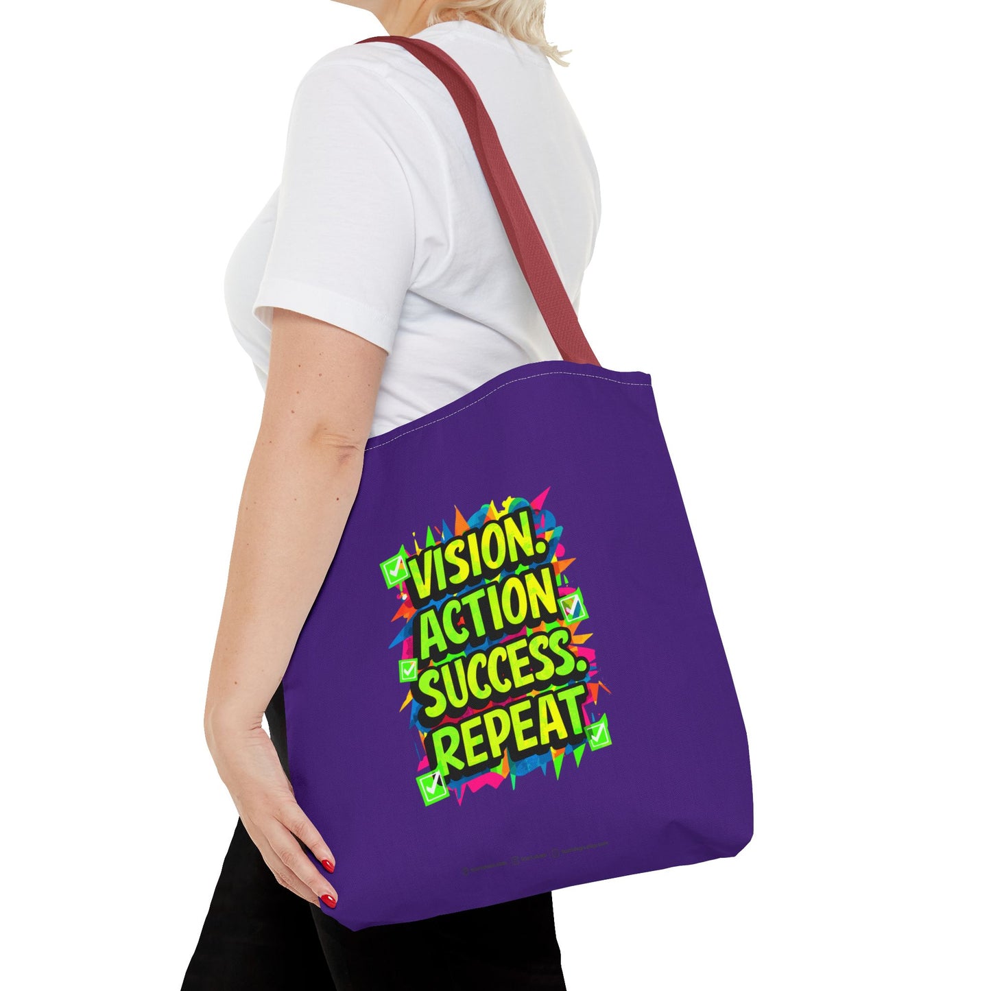 Vision Action Success Repeat Tote Bag (AOP)