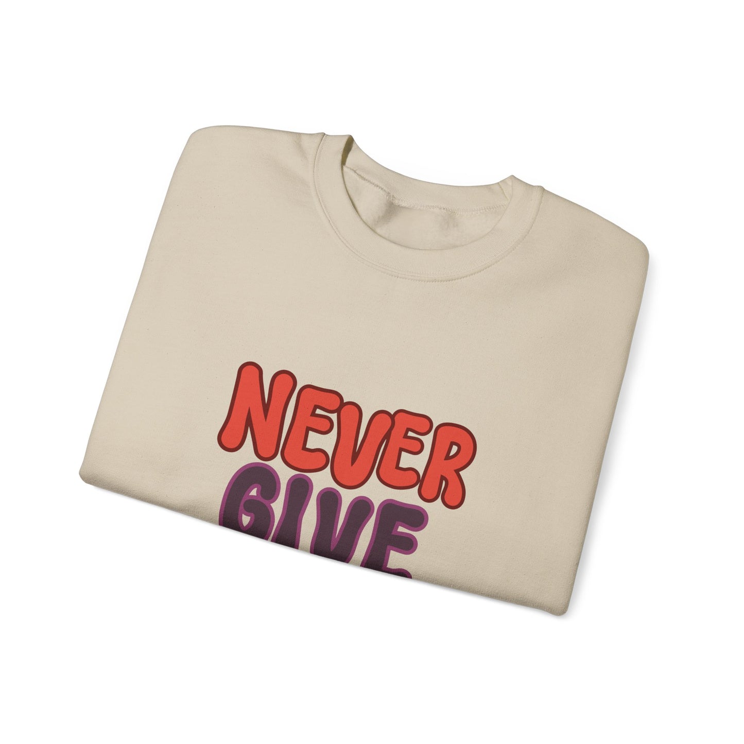 Never Give Up Unisex Heavy Blend™ Crewneck Sweatshirt