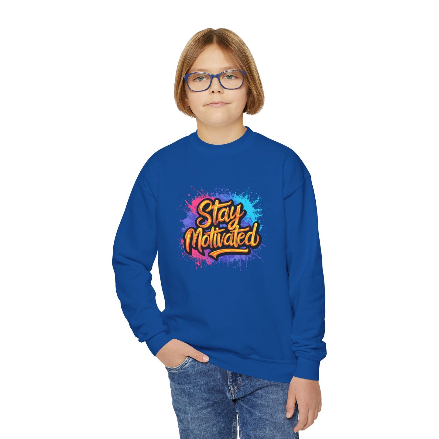 Stay Motivated Youth Crewneck Sweatshirt