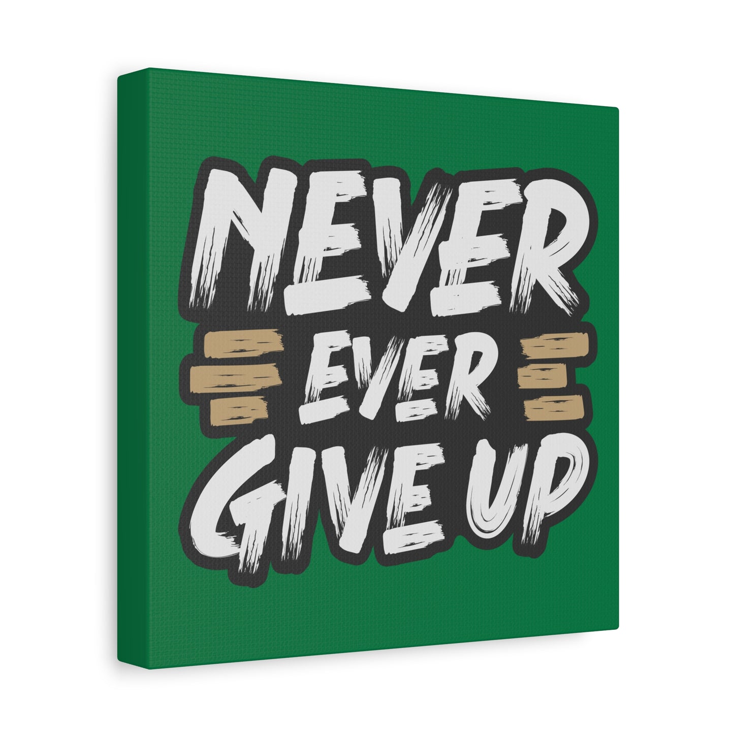 Never Give Up Matte Canvas, Stretched, 1.25"