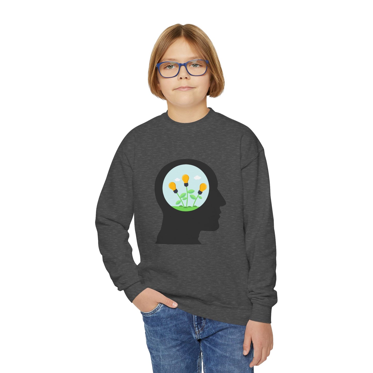 Mindset And Positive Thoughts Youth Crewneck Sweatshirt