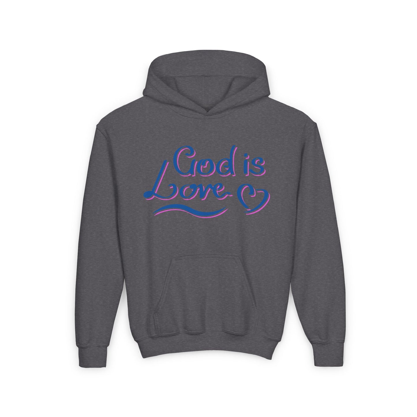 God Is Love Youth Heavy Blend Hooded Sweatshirt
