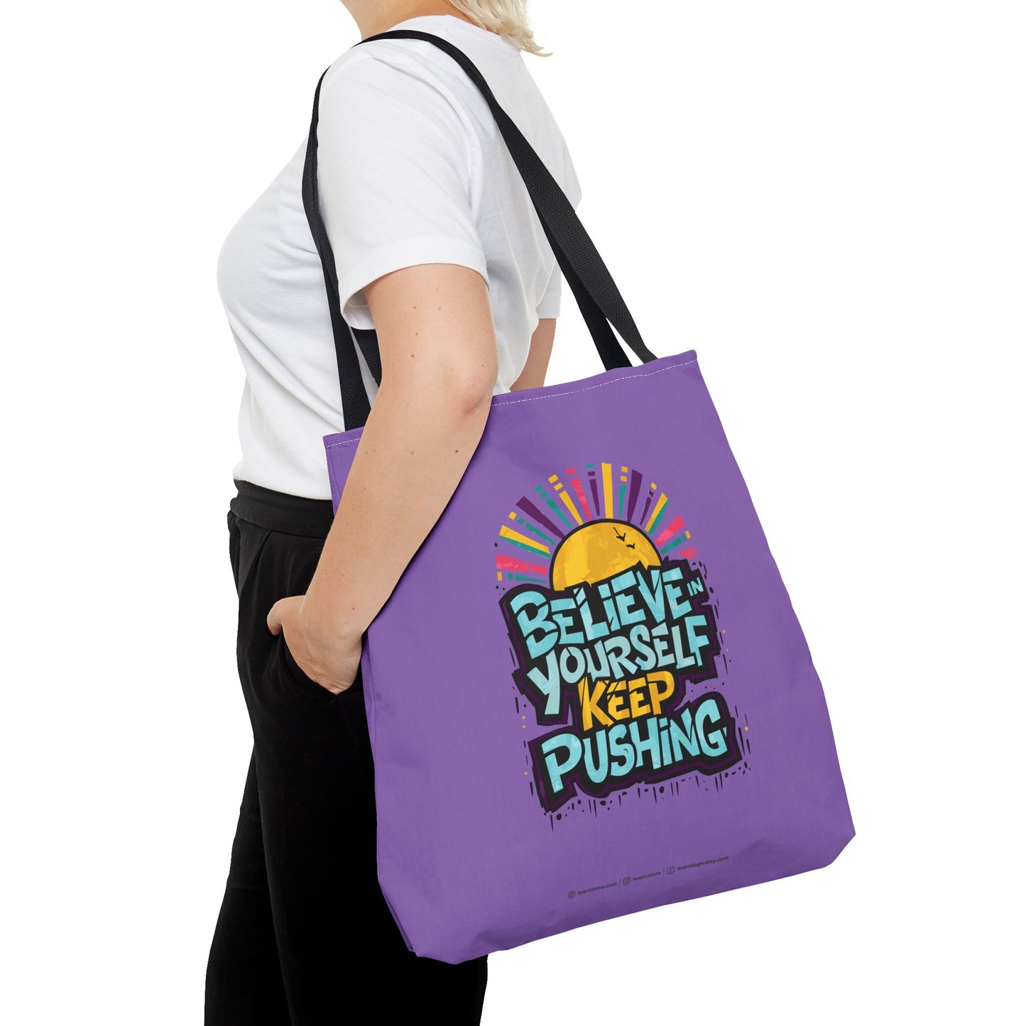Believe In Yourself Keep Pushing Tote Bag (AOP)