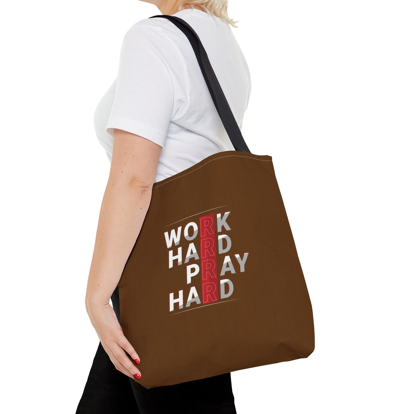 Work Hard Pray Hard Tote Bag (AOP)