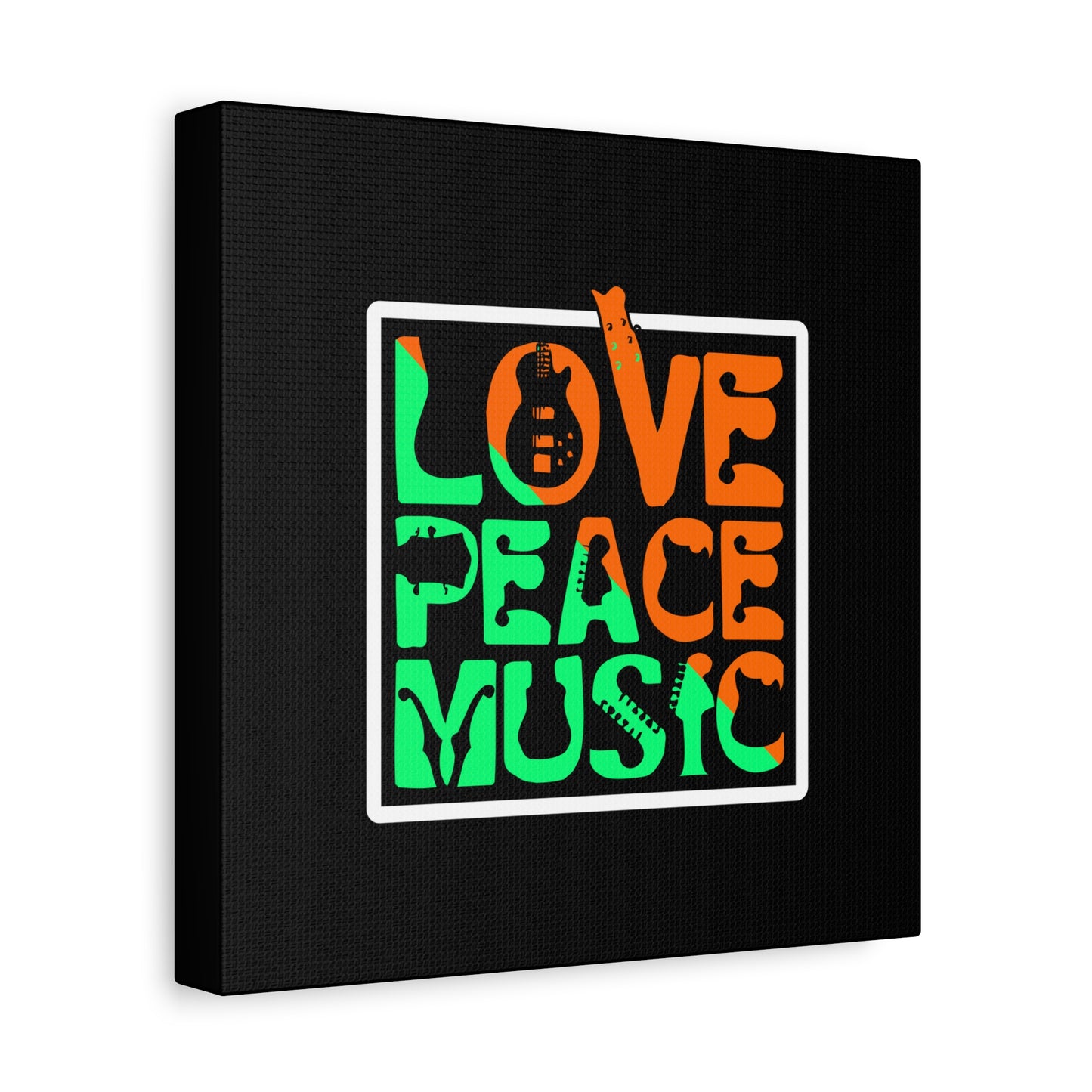Love Peace Music Matte Canvas, Stretched, 1.25"