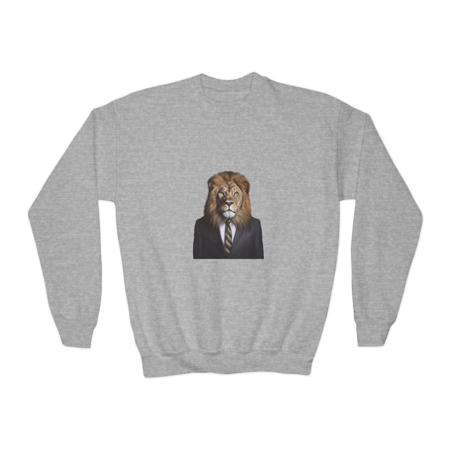 Lion Business Person Youth Crewneck Sweatshirt