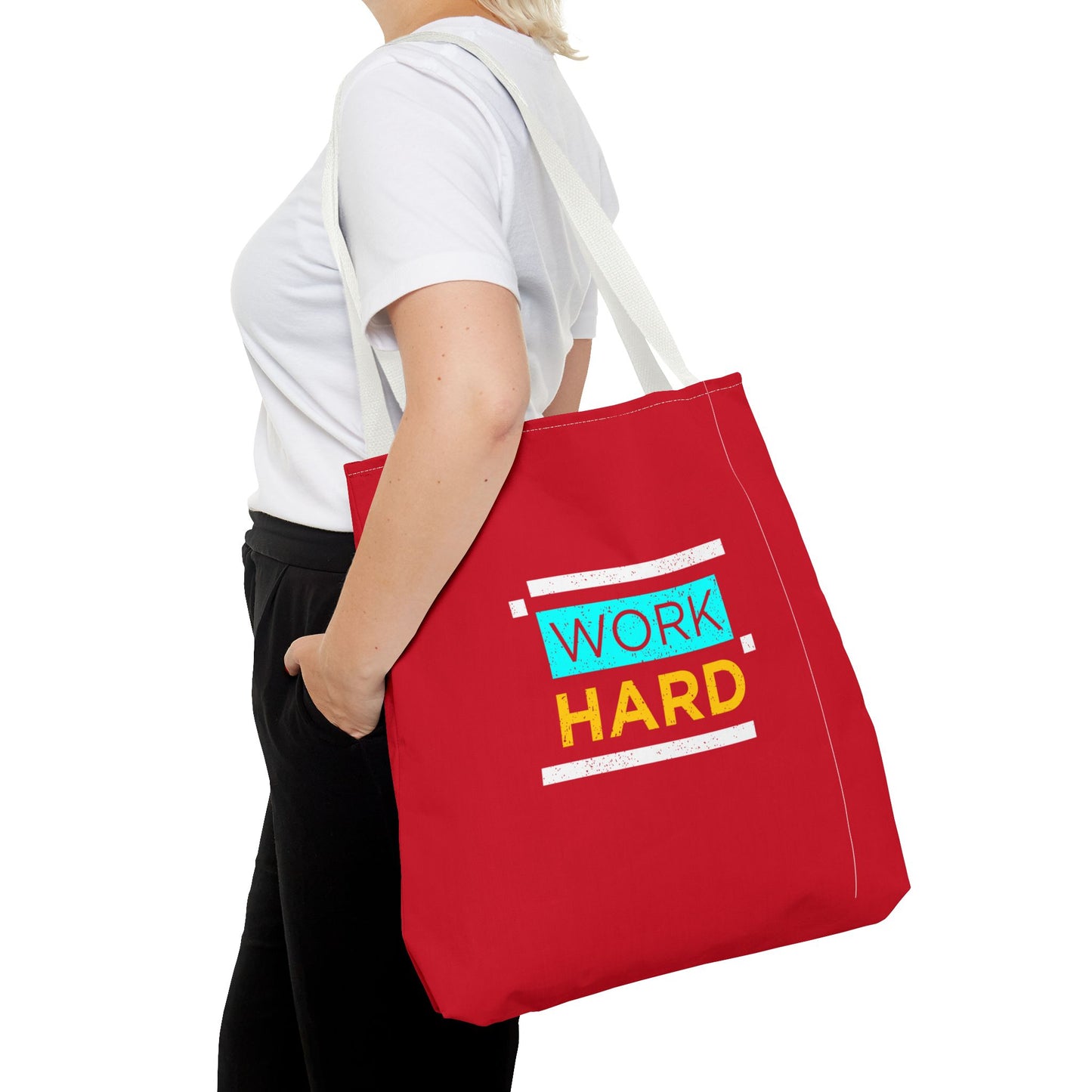 Work Hard Tote Bag (AOP)