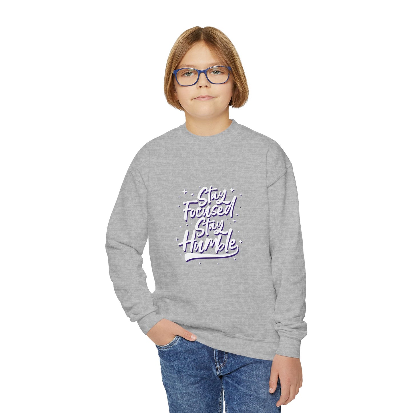 Stay Focused Stay Humble Youth Crewneck Sweatshirt