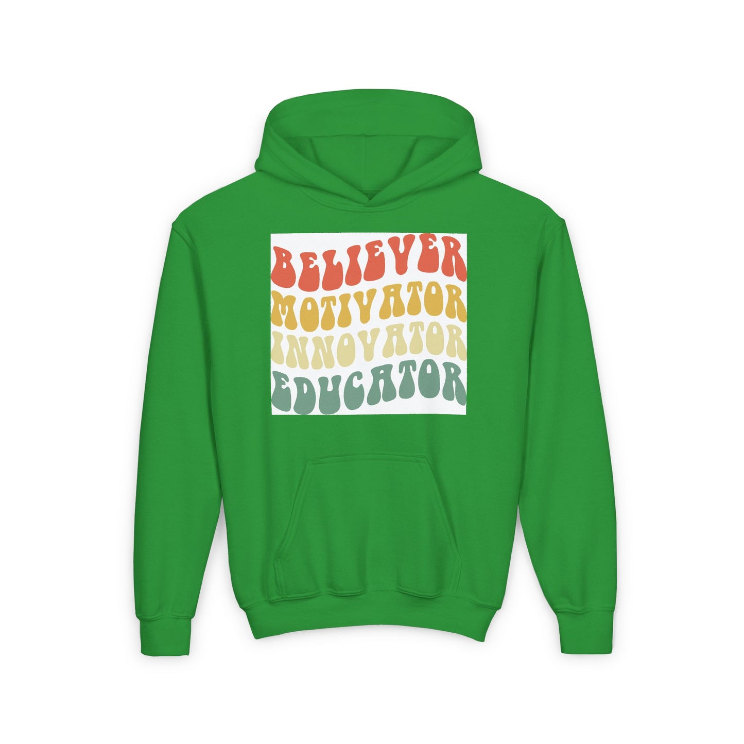 Believer Motivator Innovator Educator Youth Heavy Blend Hooded Sweatshirt
