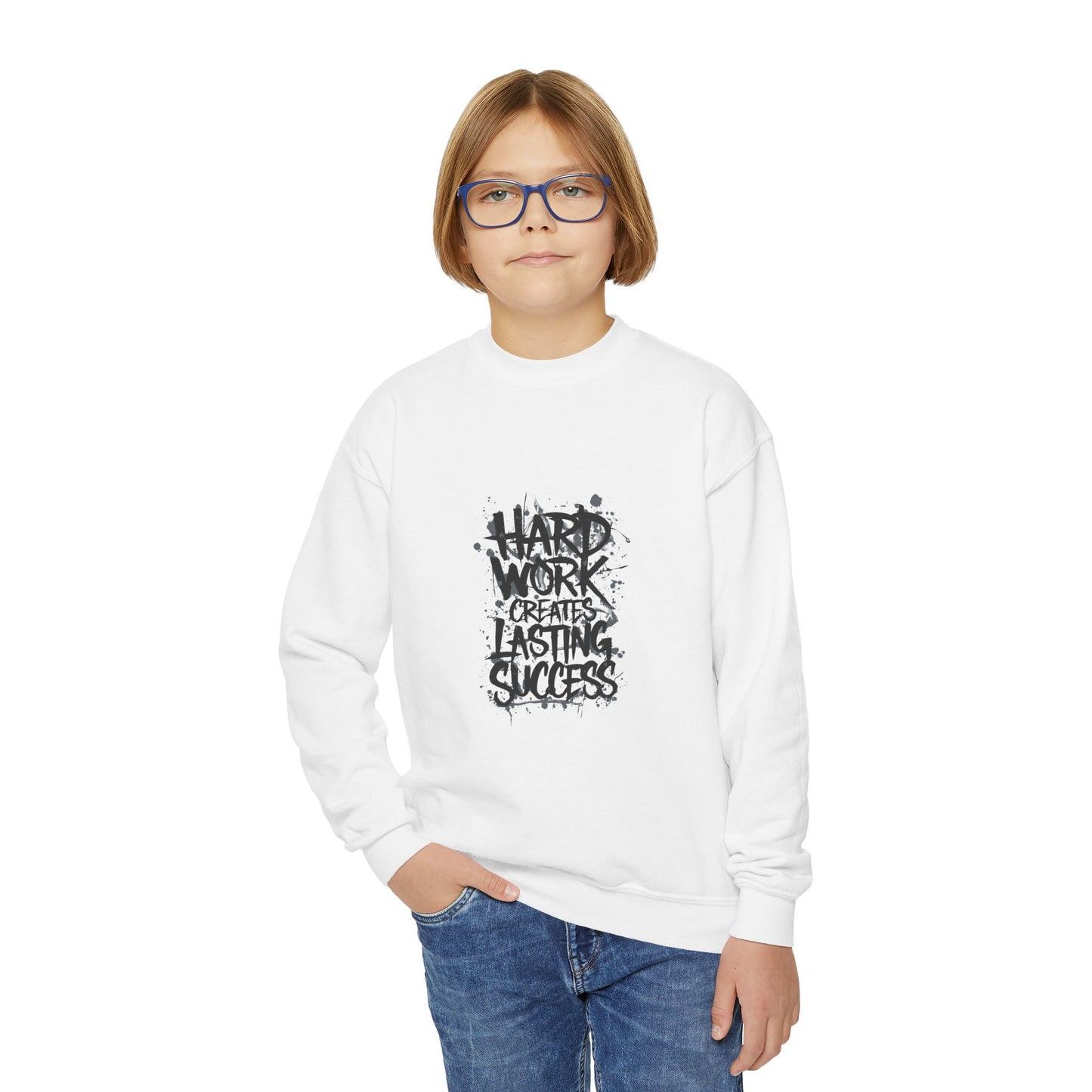 Hard Work Creates Lasting Success Youth Crewneck Sweatshirt