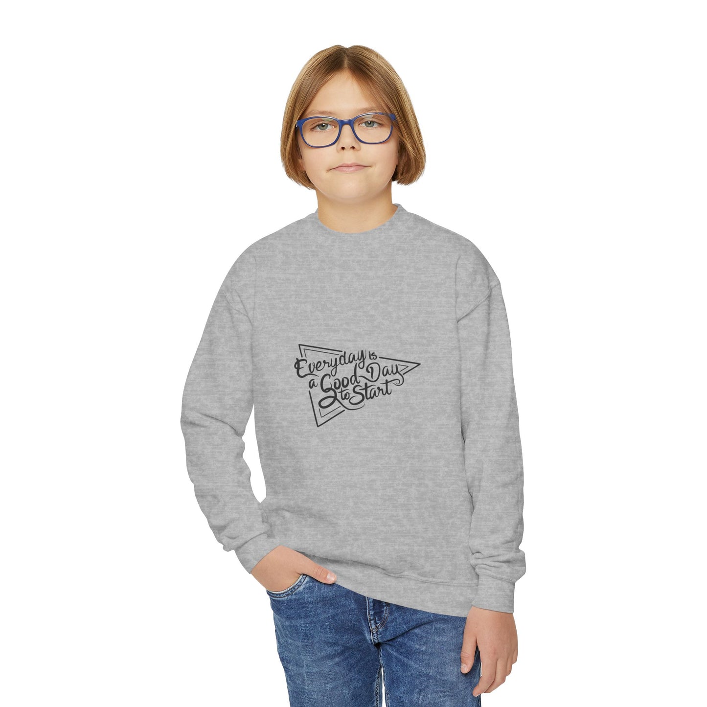 Every Day Is A Good Day To Start Youth Crewneck Sweatshirt