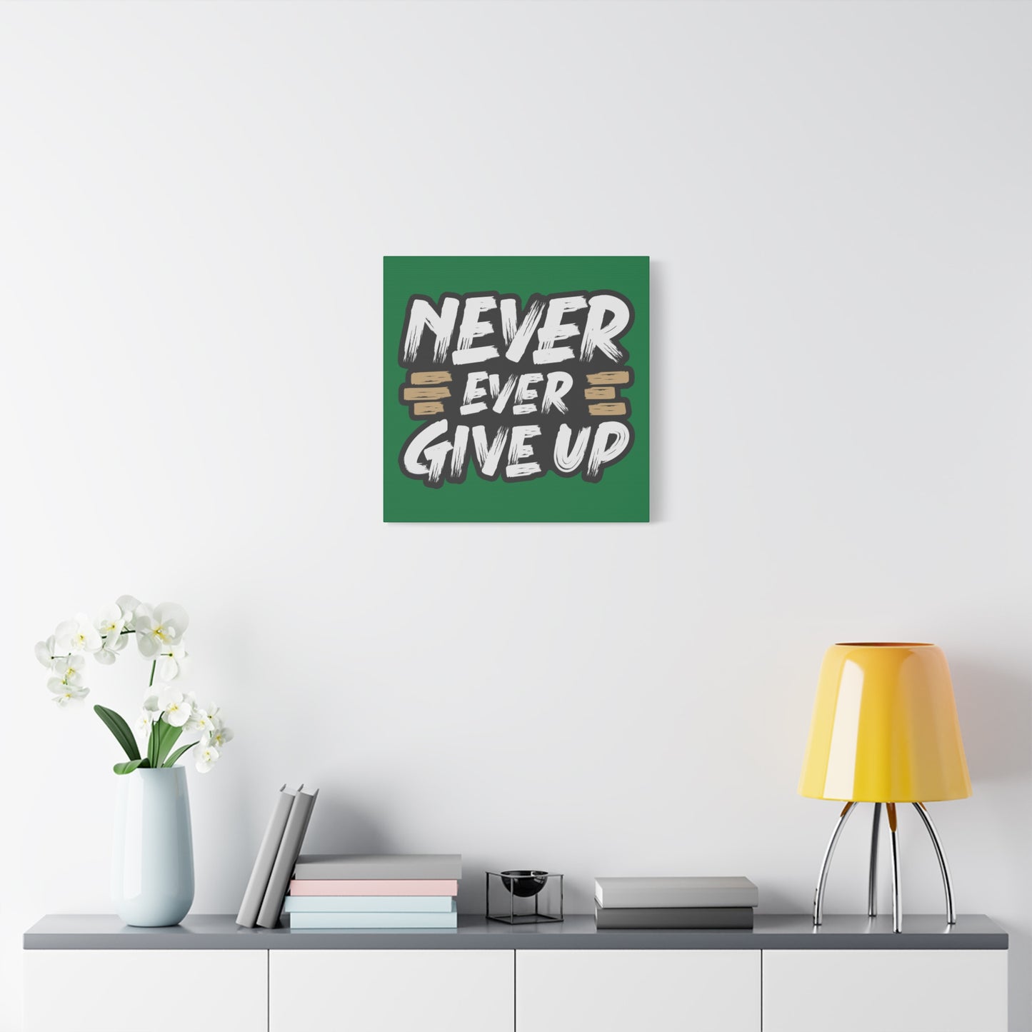 Never Give Up Matte Canvas, Stretched, 1.25"