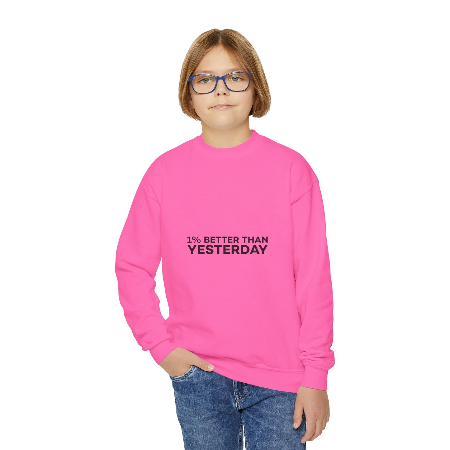 1% Better Than Yesterday Youth Crewneck Sweatshirt