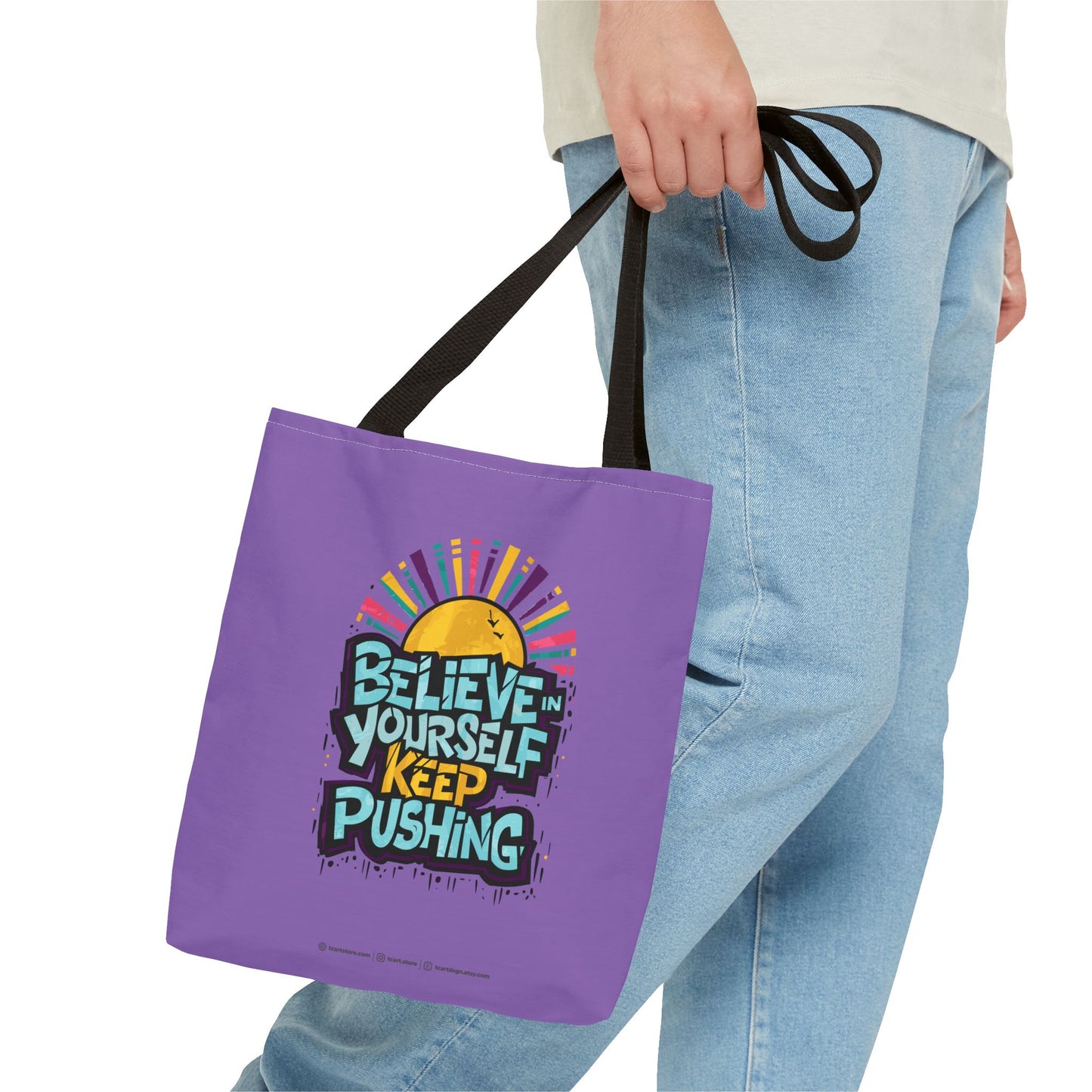 Believe In Yourself Keep Pushing Tote Bag (AOP)