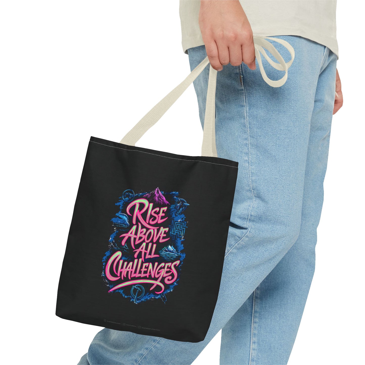 Rise Above All Challenges Tote Bag (AOP)
