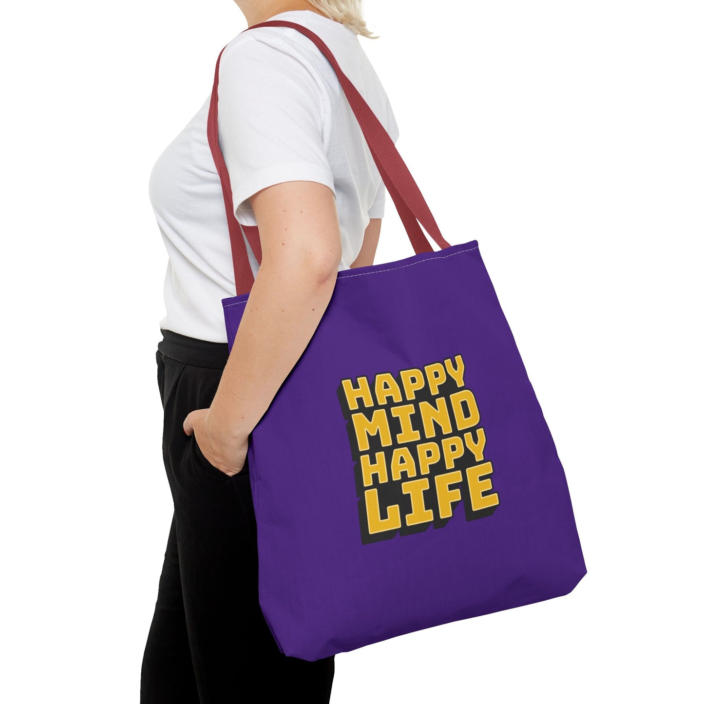 Happy Mind Happy Life Tote Bag (AOP)