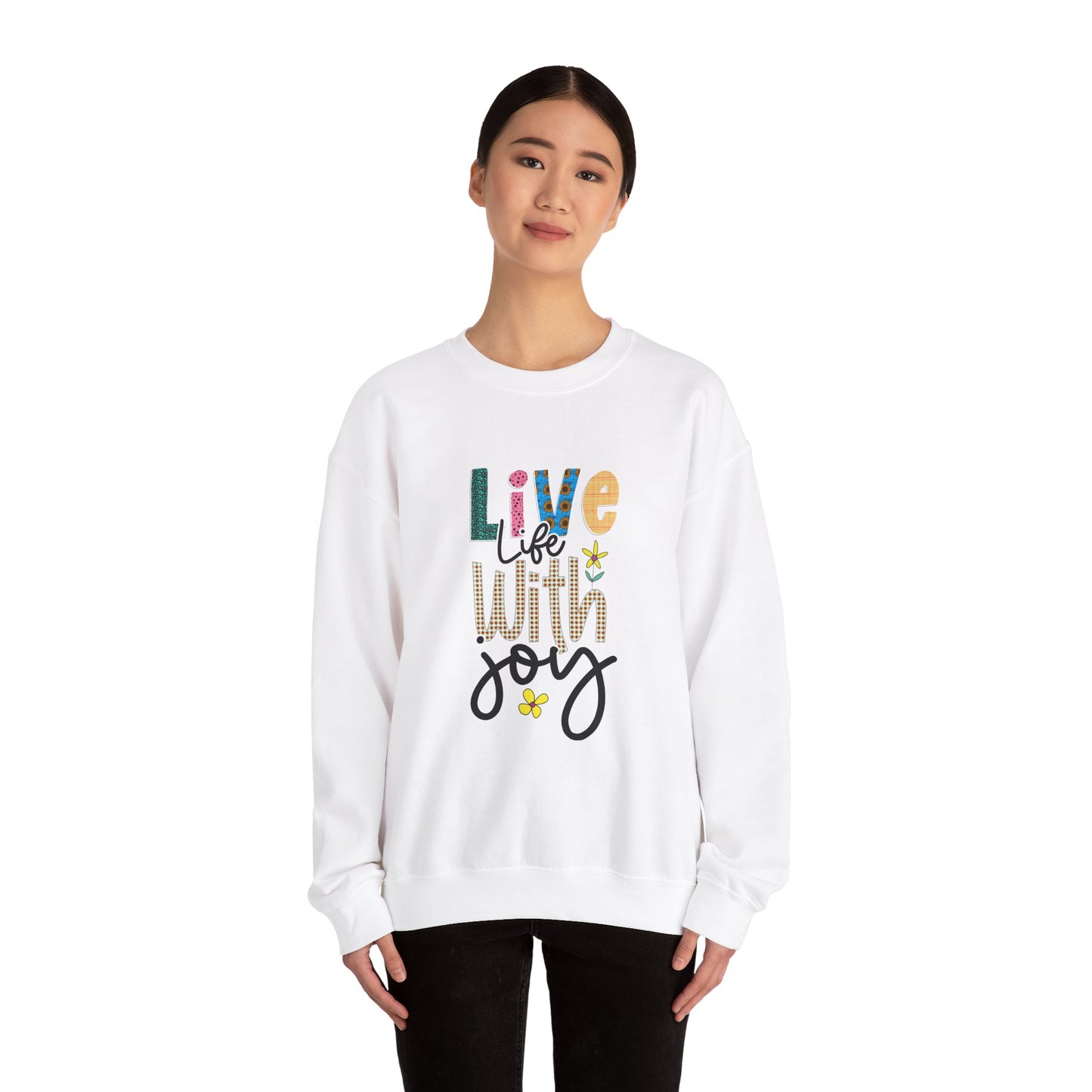 Live Life With Joy Unisex Heavy Blend™ Crewneck Sweatshirt