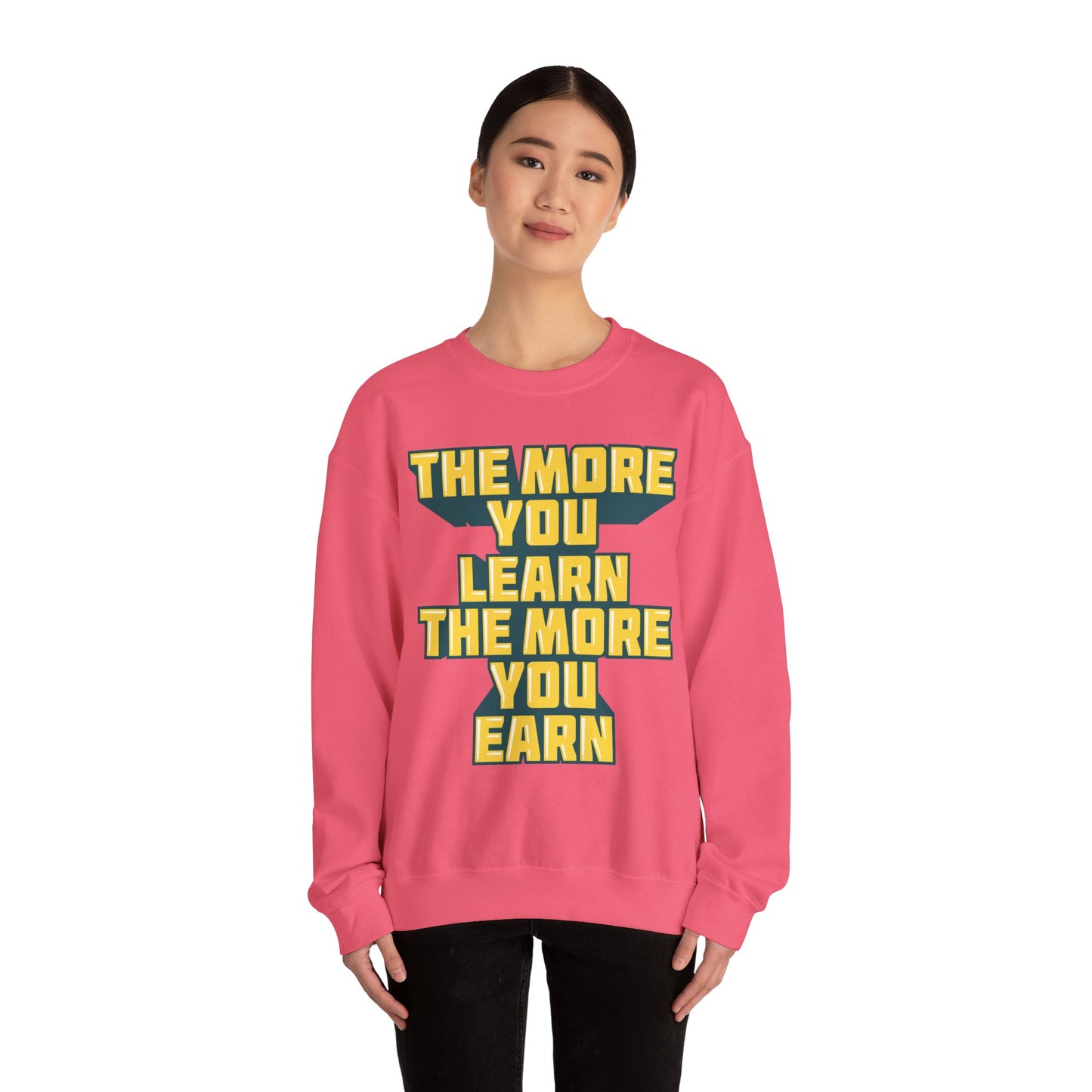 The More You Learn The More You Earn Unisex Heavy Blend™ Crewneck Sweatshirt