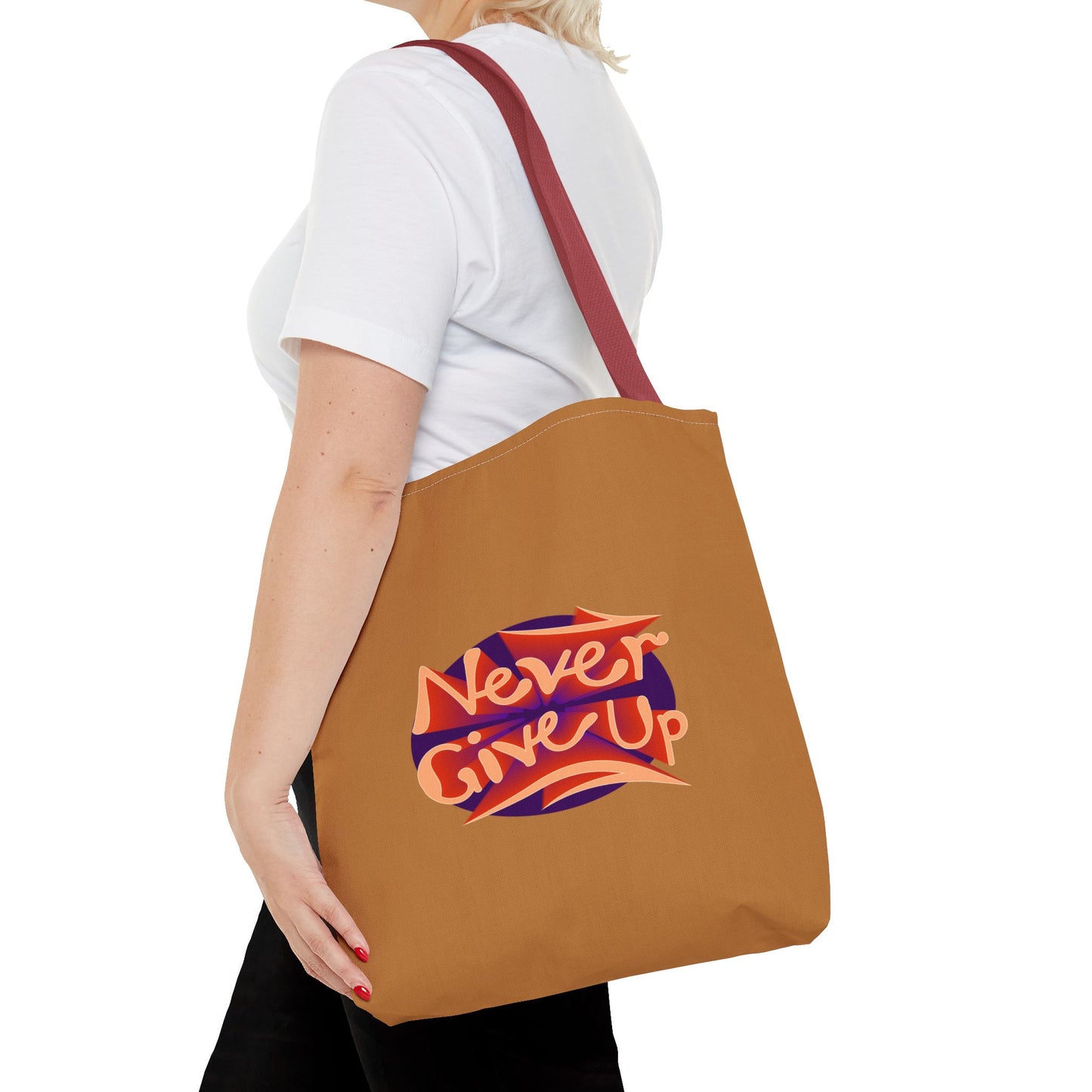 Never Give Up Tote Bag (AOP)