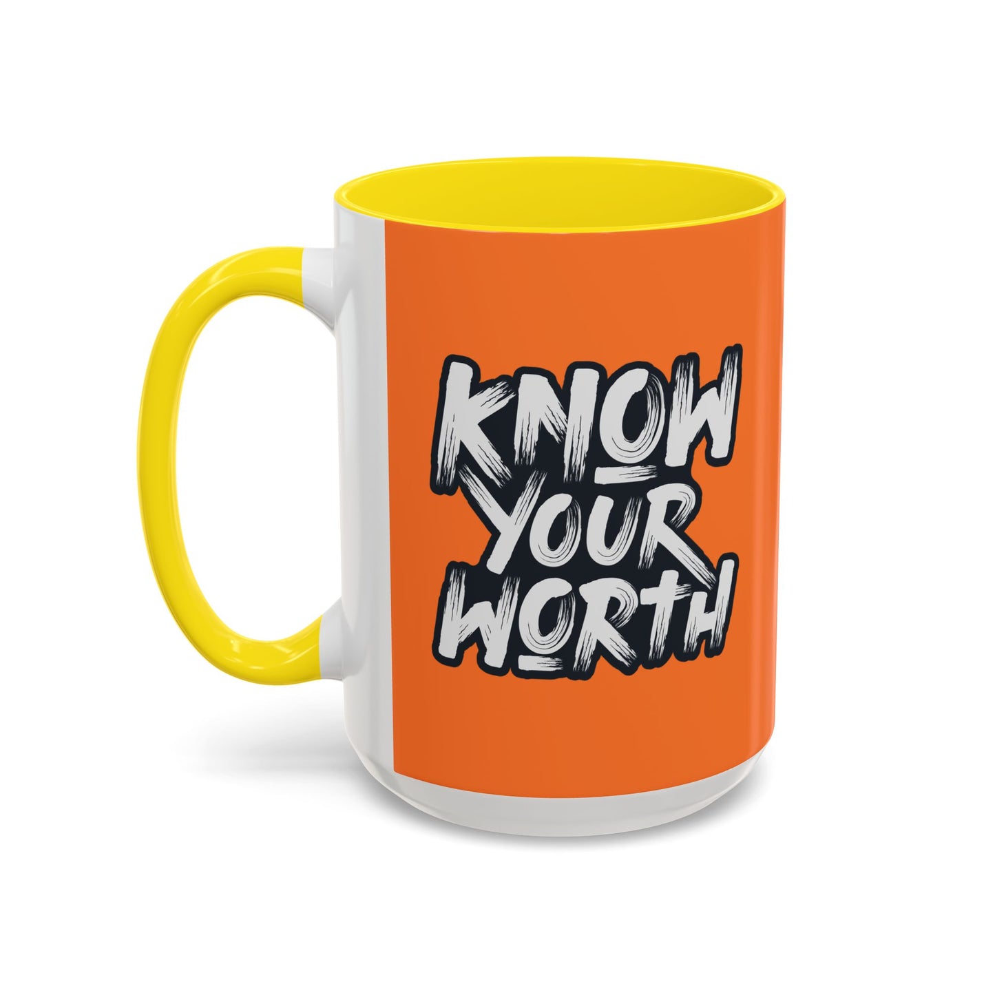 Know Your Worth Accent Coffee Mug (11, 15oz)