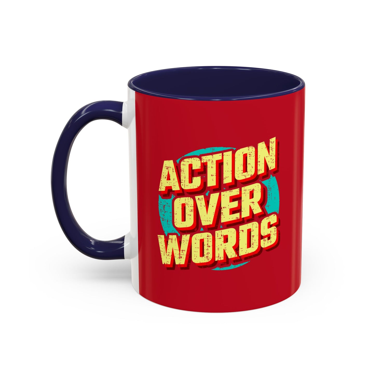 Action Over Words Accent Coffee Mug (11, 15oz)