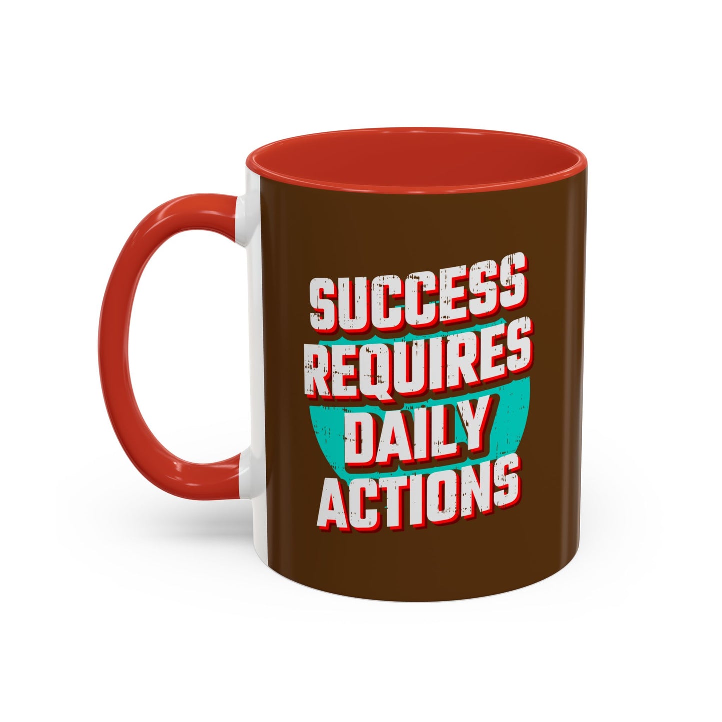 Success Requires Daily Actions Accent Coffee Mug (11, 15oz)