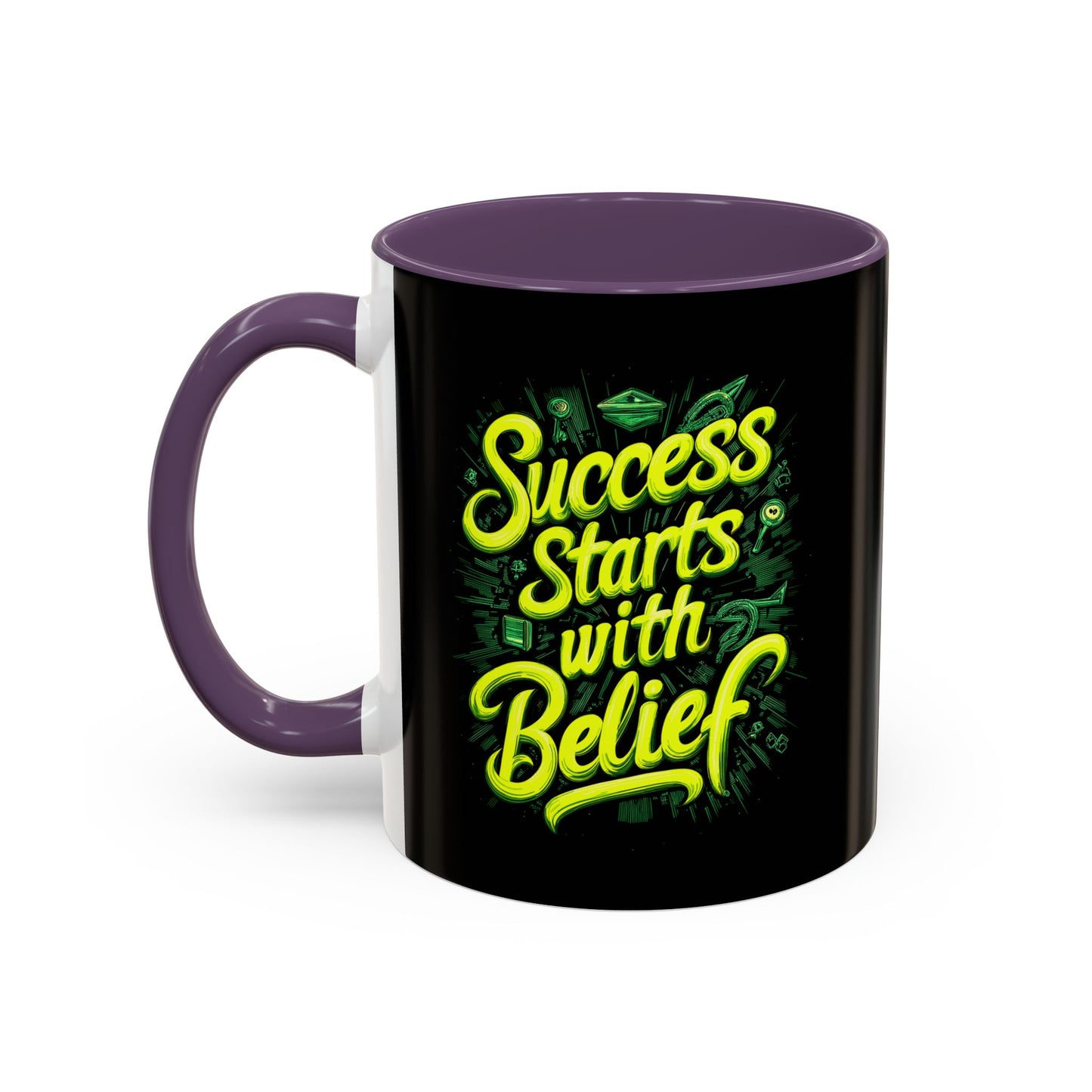 Success Starts With Belief Accent Coffee Mug (11, 15oz)