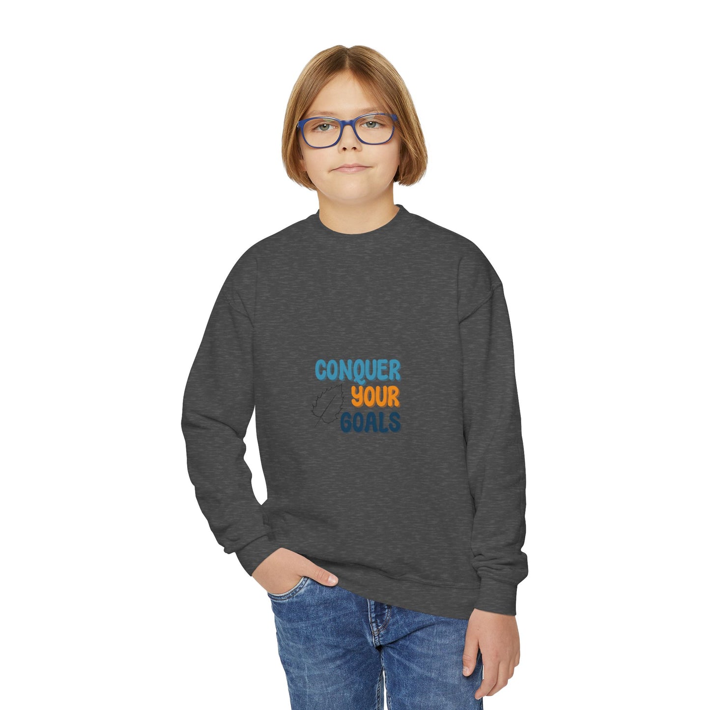 Conquer Your Goals Youth Crewneck Sweatshirt