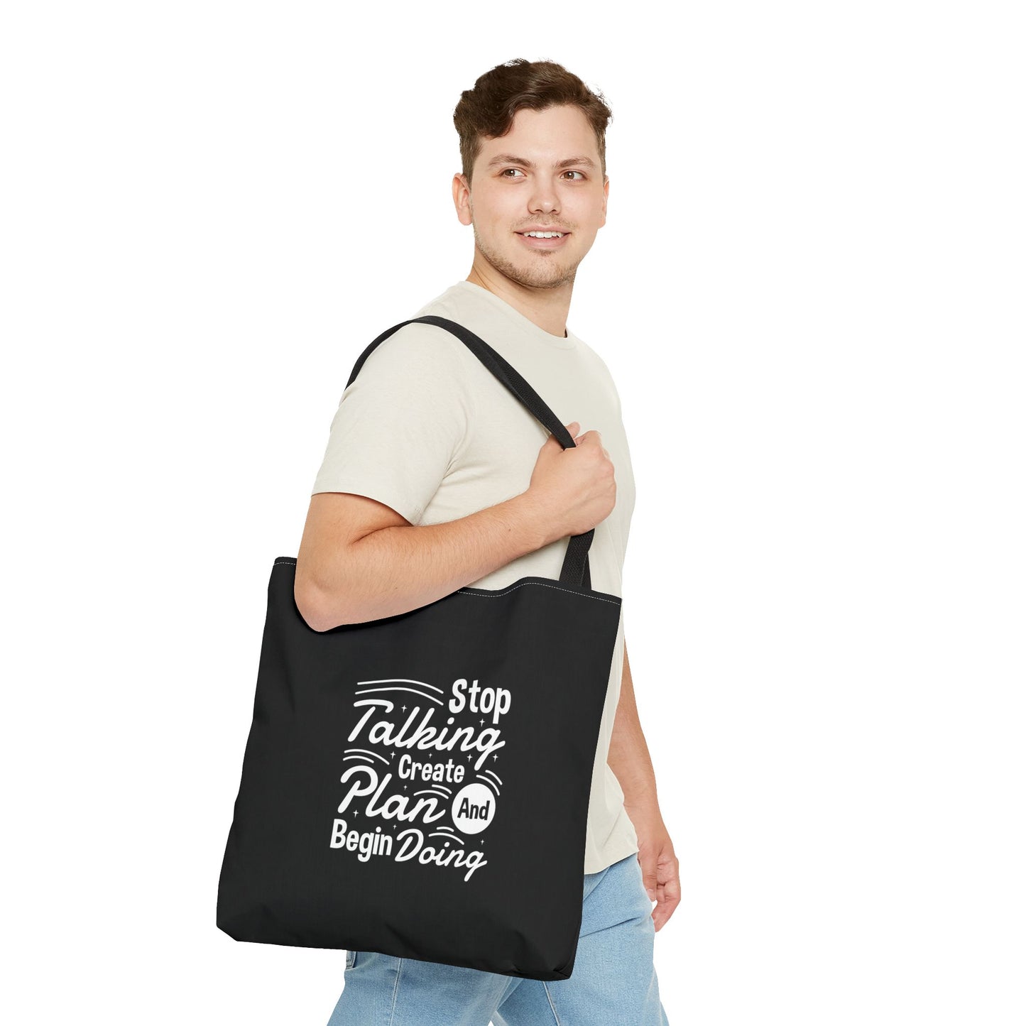 Stop Talking Create Plan And Begin Doing Tote Bag (AOP)