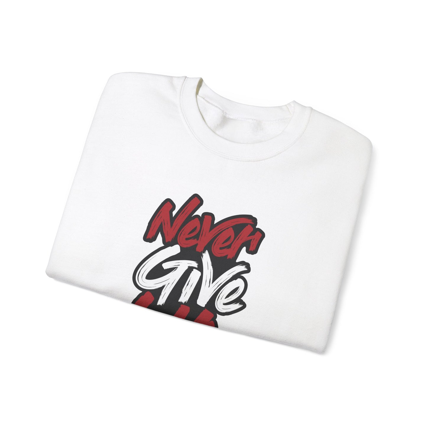 Never Give Up Unisex Heavy Blend™ Crewneck Sweatshirt