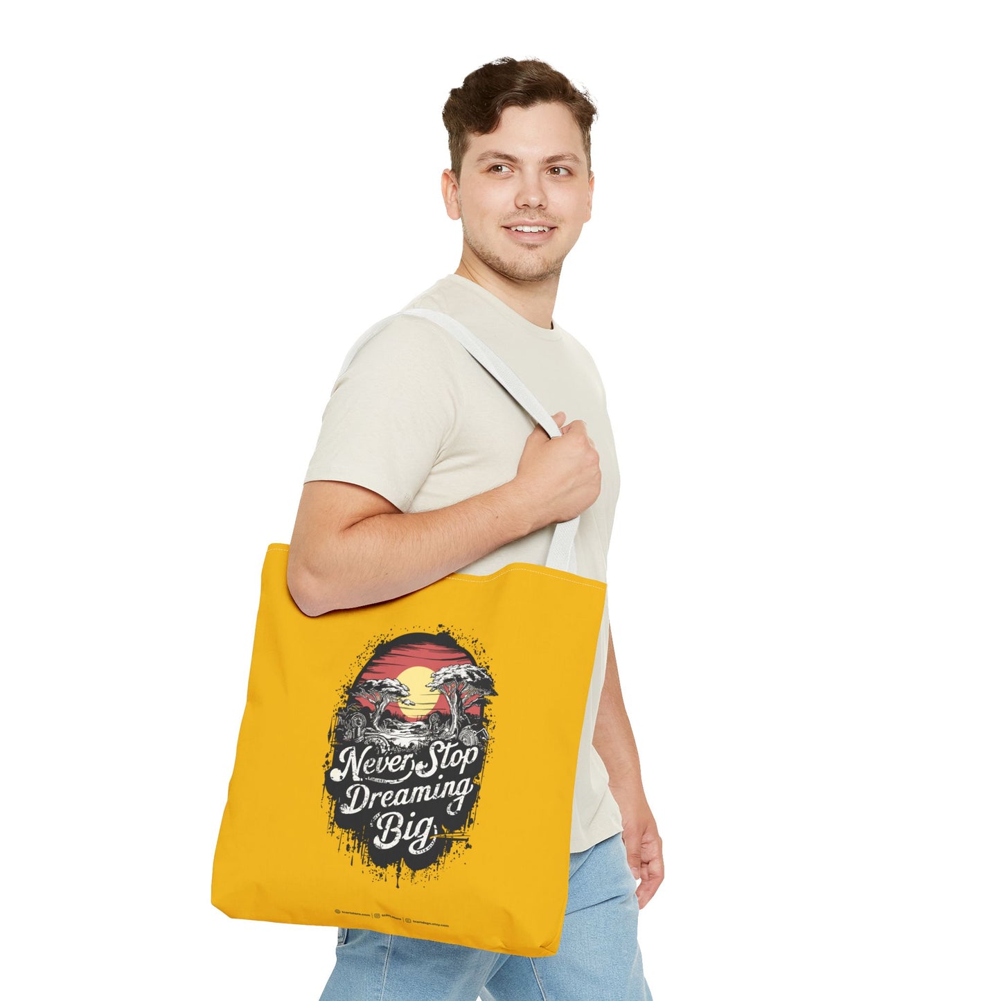 Never Stop Dreaming Big Tote Bag (AOP)