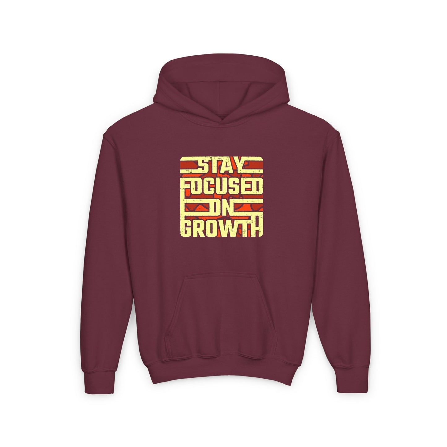 Stay Focused On Growth Youth Heavy Blend Hooded Sweatshirt