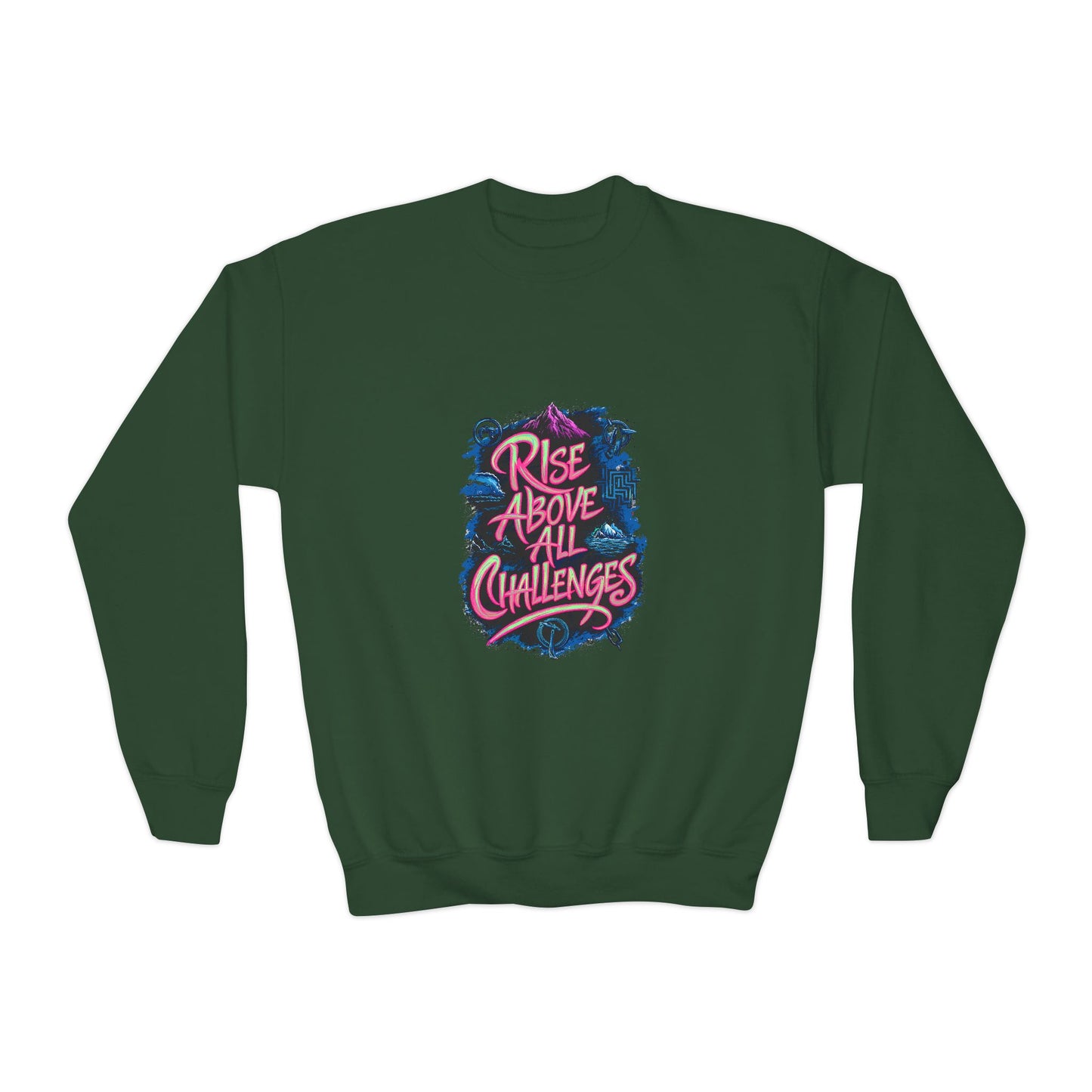Rise Above All Challenges Youth Crewneck Sweatshirt