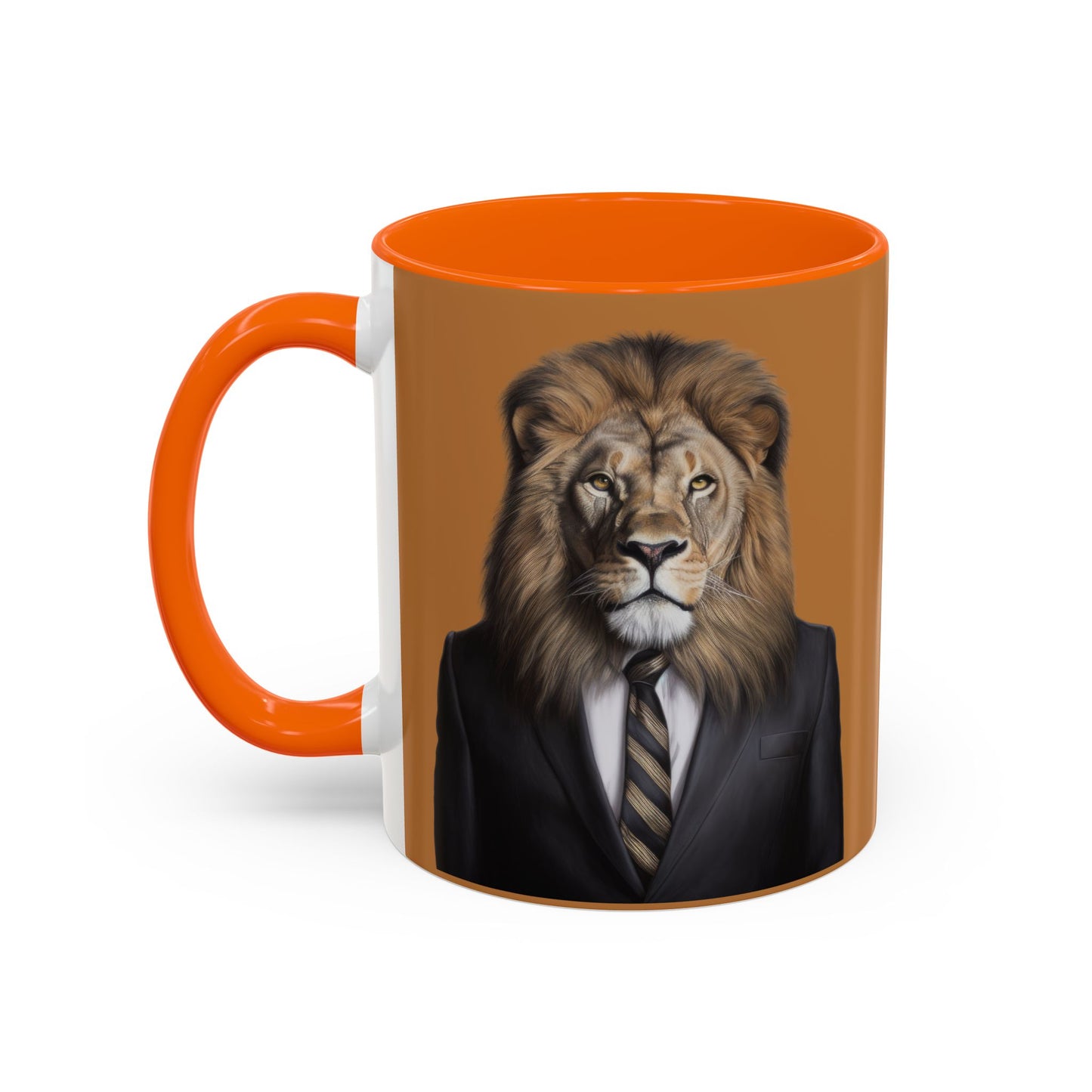 Lion Business Person Accent Coffee Mug (11, 15oz)