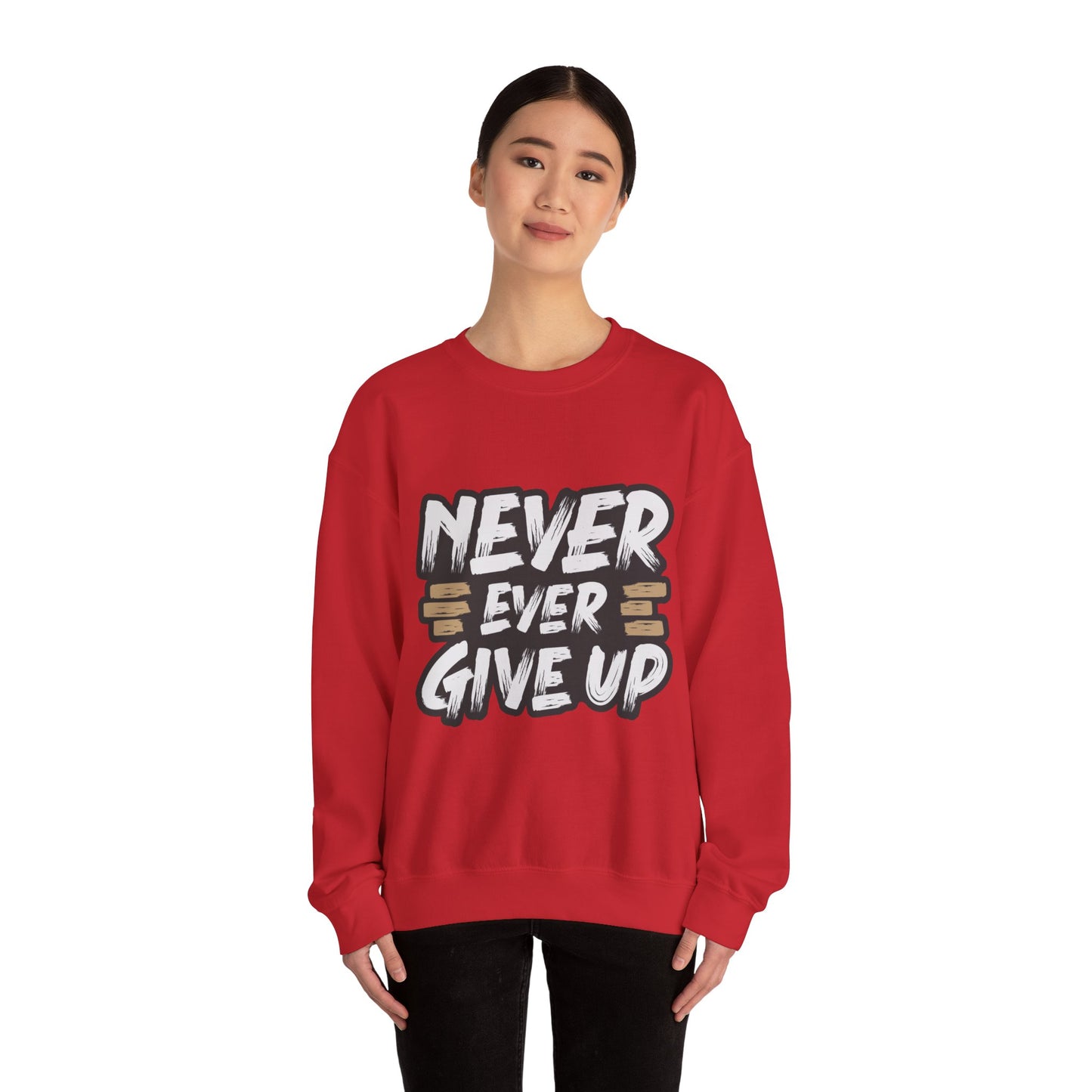 Never Give Up Unisex Heavy Blend™ Crewneck Sweatshirt