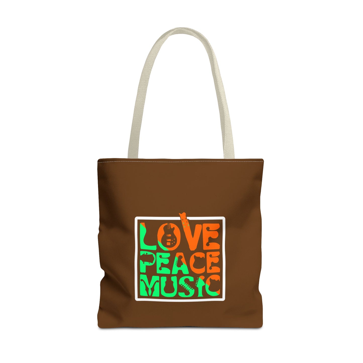 Love Peace Music Tote Bag (AOP)