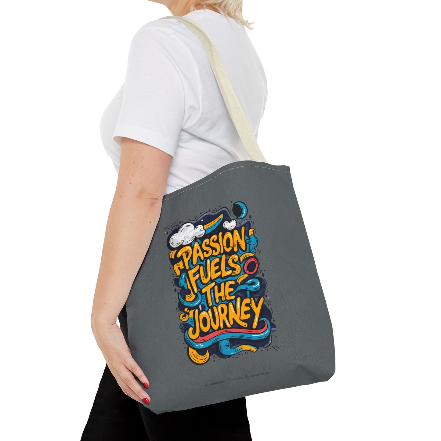 Passion Fuels The Journey Tote Bag (AOP)
