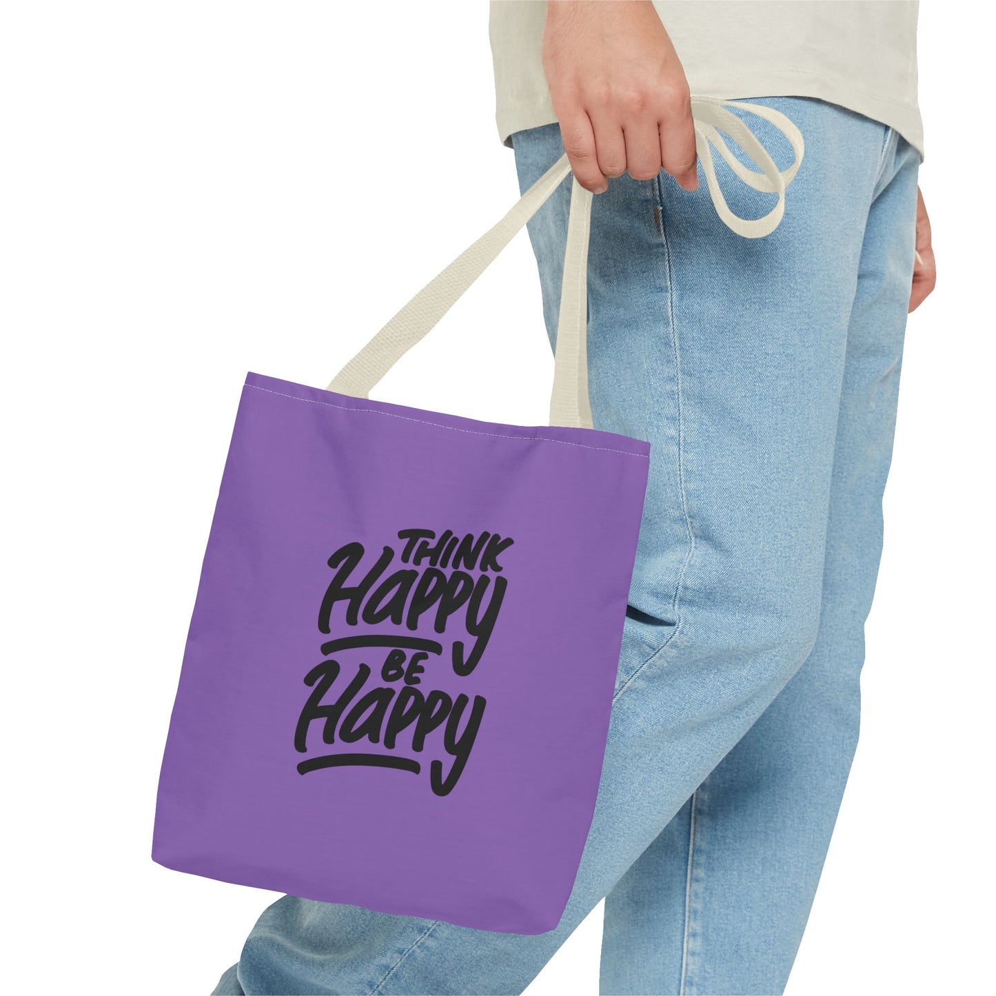 Think Happy Be Happy Tote Bag (AOP)