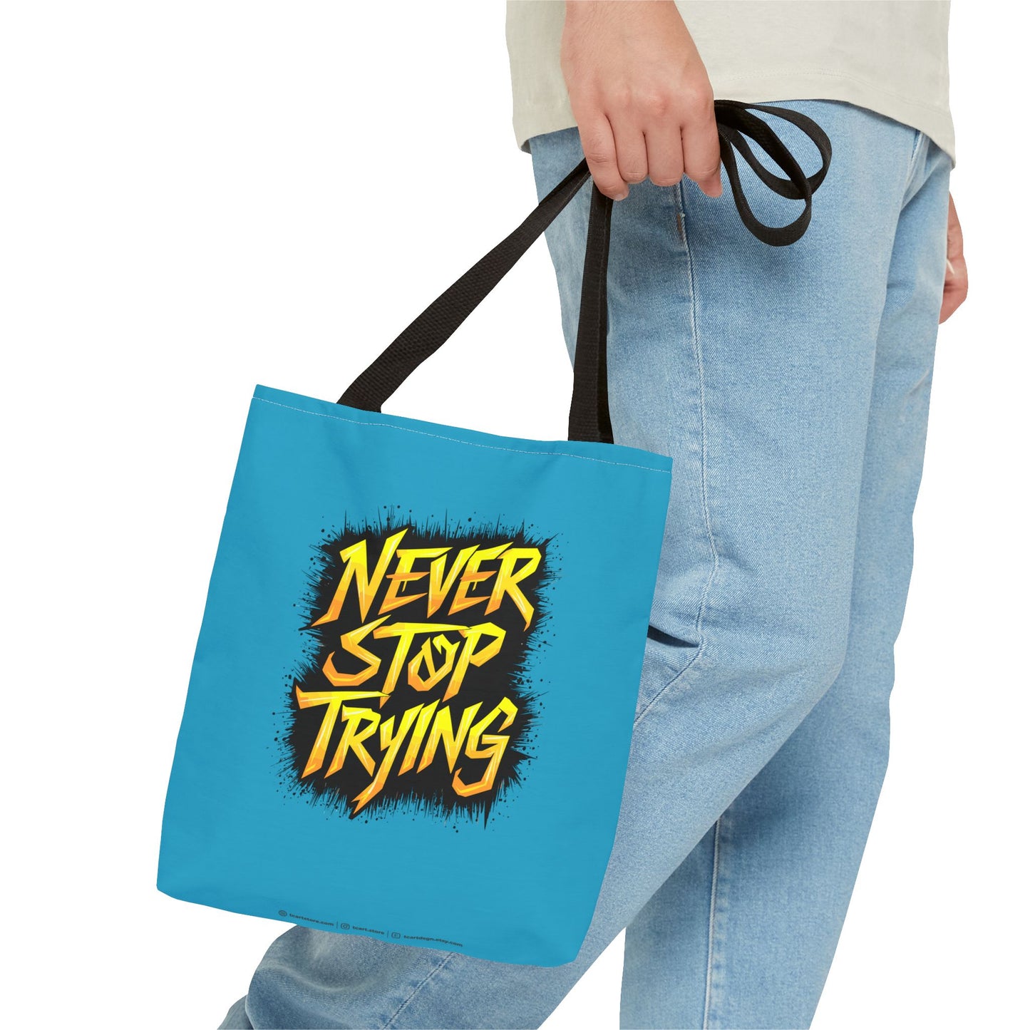 Never Stop Trying Tote Bag (AOP)