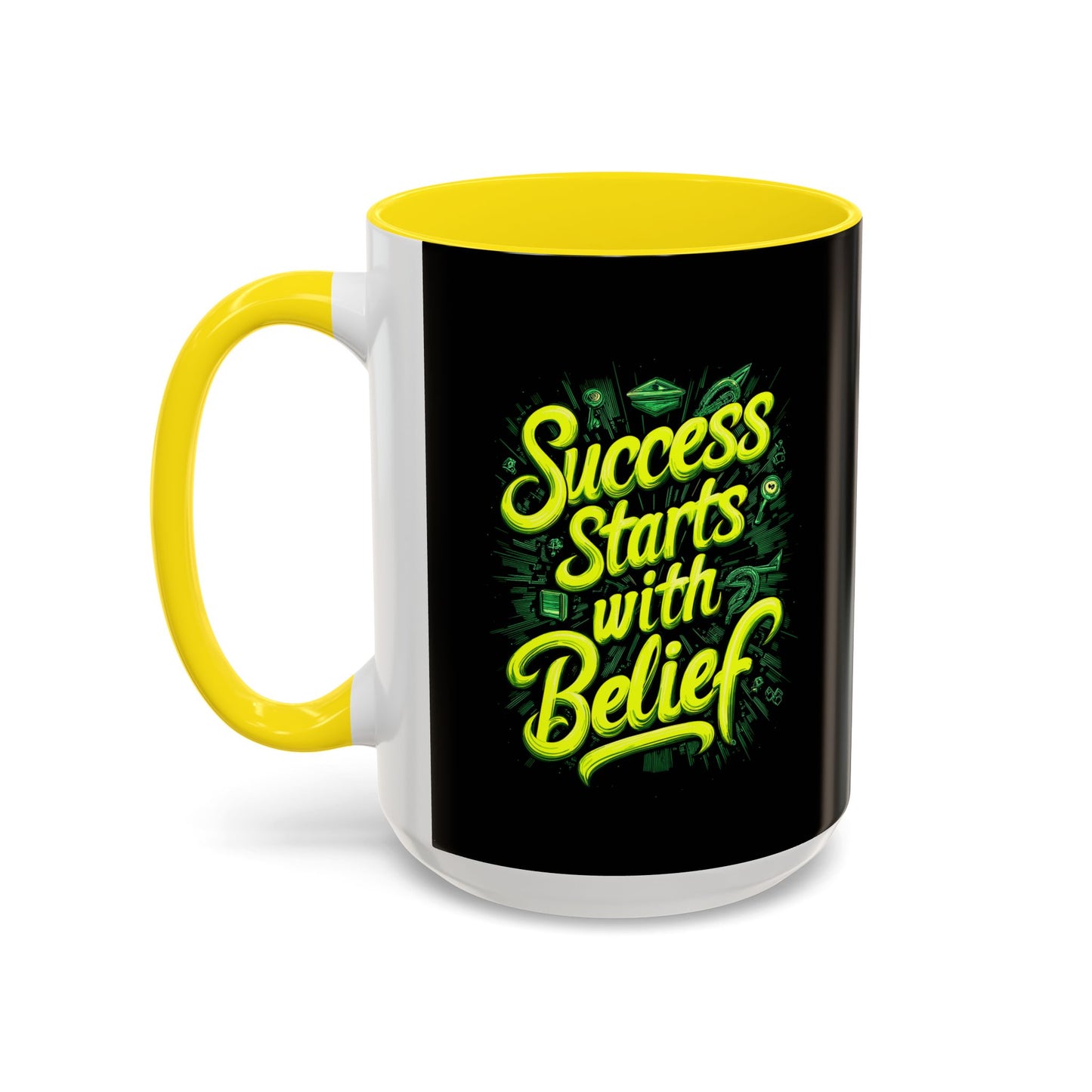 Success Starts With Belief Accent Coffee Mug (11, 15oz)