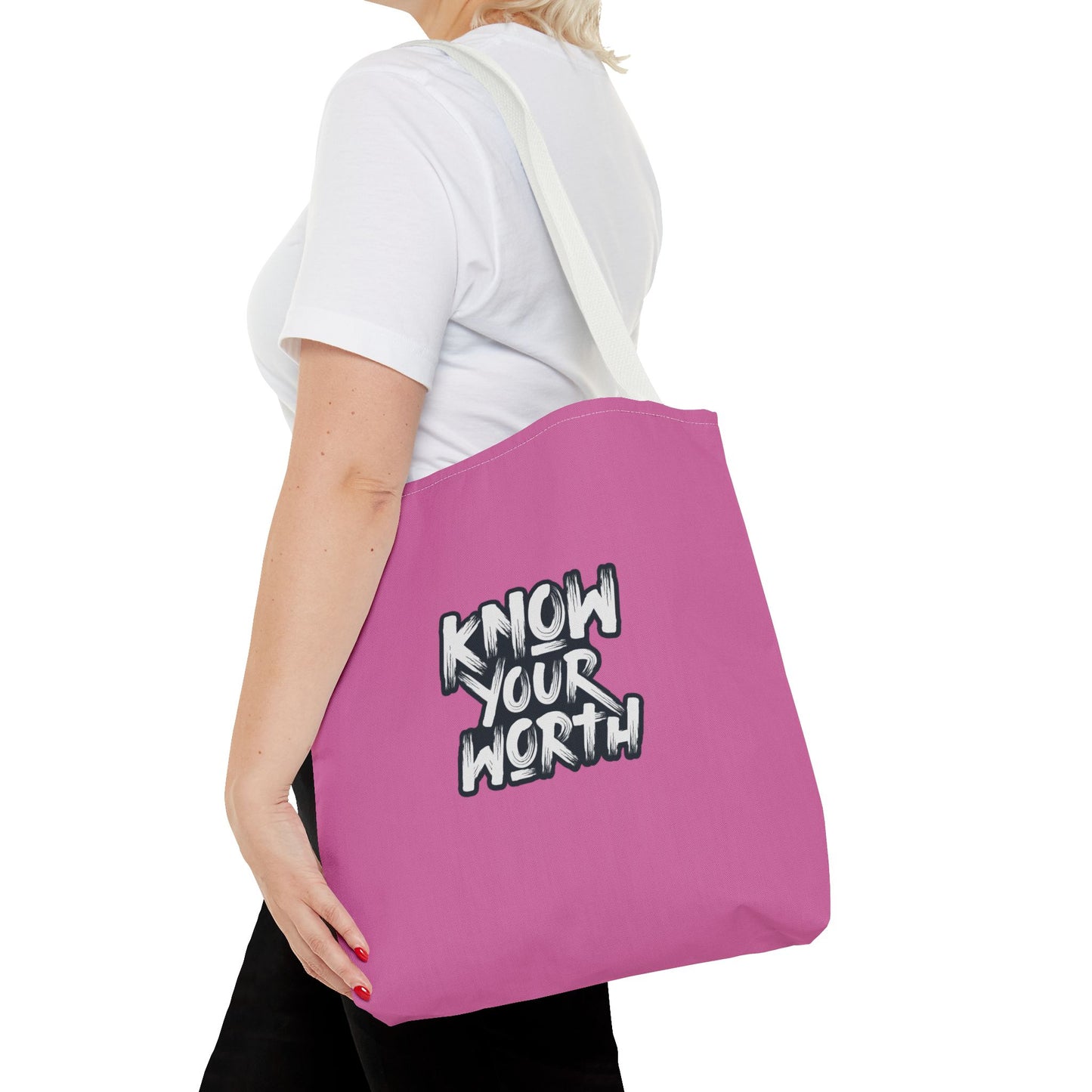 Know Your Worth Tote Bag (AOP)