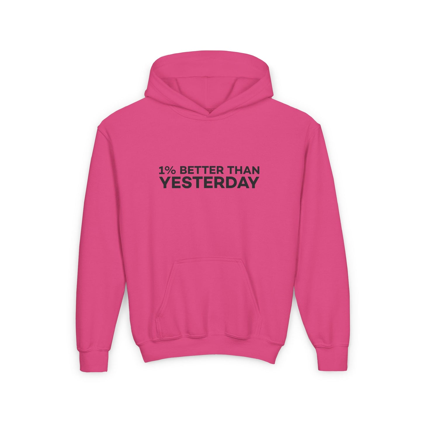 1% Better Than Yesterday Youth Heavy Blend Hooded Sweatshirt