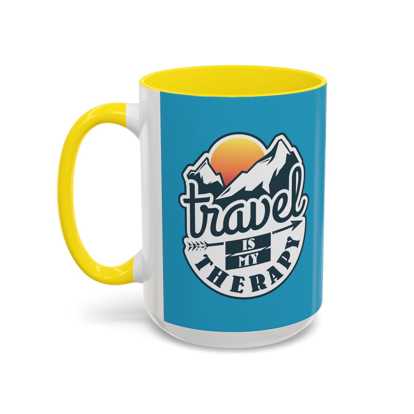 Travel Is My Therapy Accent Coffee Mug (11, 15oz)